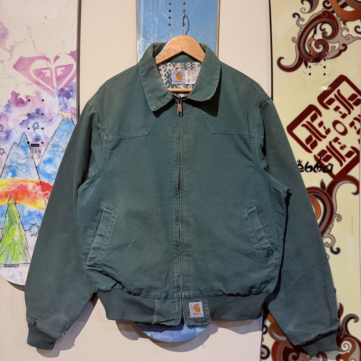 Carhartt Vtg 90s Carhartt Santa Fe Cactus Green JS1158 Tribal aztec Size US L / EU 52-54 / 3 - 1 Thumbnail