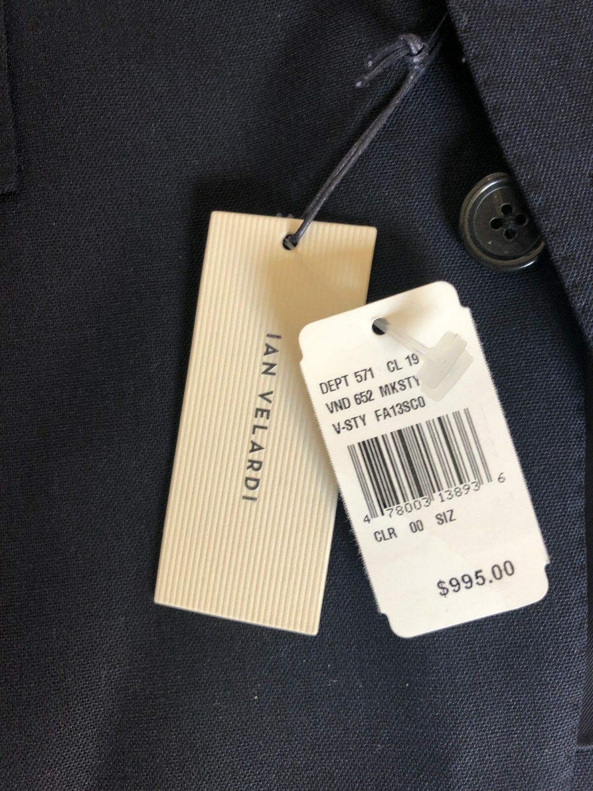 Other Ian Velardi Navy Wool Black Lapel Tuxedo Blazer 40 US Size 40R - 5 Thumbnail