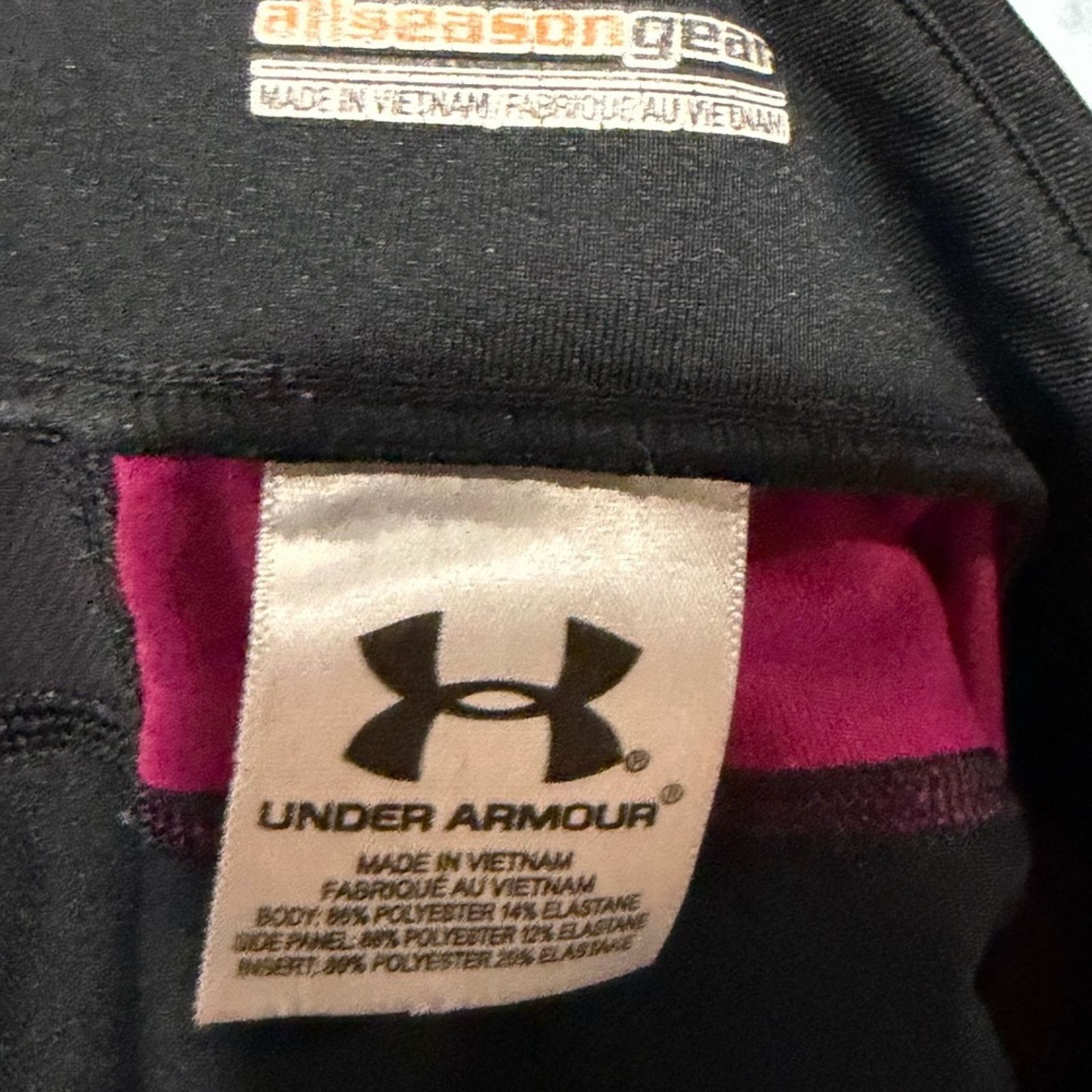 Under Armour Under Armour AllSeasonGear Capri Leggings Black/Pink Size SM Size 28" / US 6 / IT 42 - 2 Thumbnail