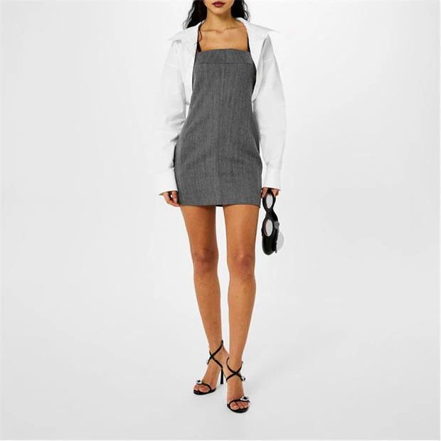 Alexander Wang o1g2r1mq0824 Tailored Mini Dress in Grey Size XL / US 12-14 / IT 48-50 - 4 Thumbnail
