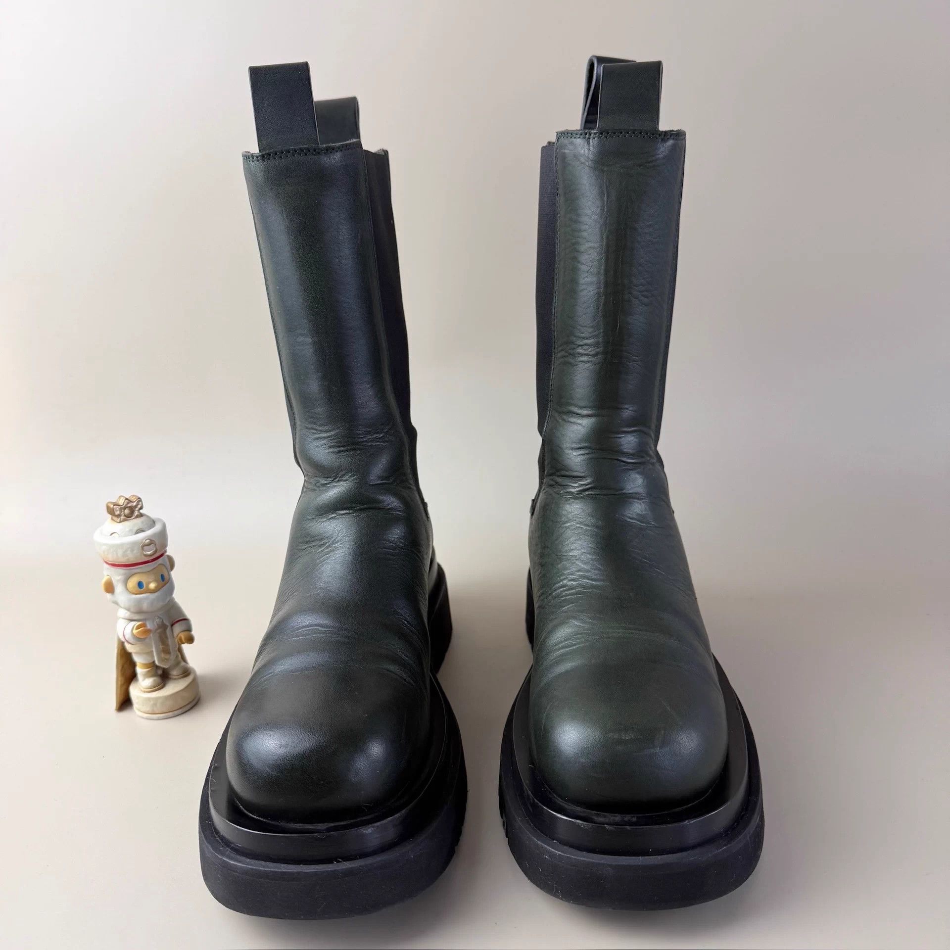 Bottega Veneta Bottega Veneta Dark Green Thick Mid-Calf Boot 36.5 1W Size US 5.5 / IT 35.5 - 2 Thumbnail