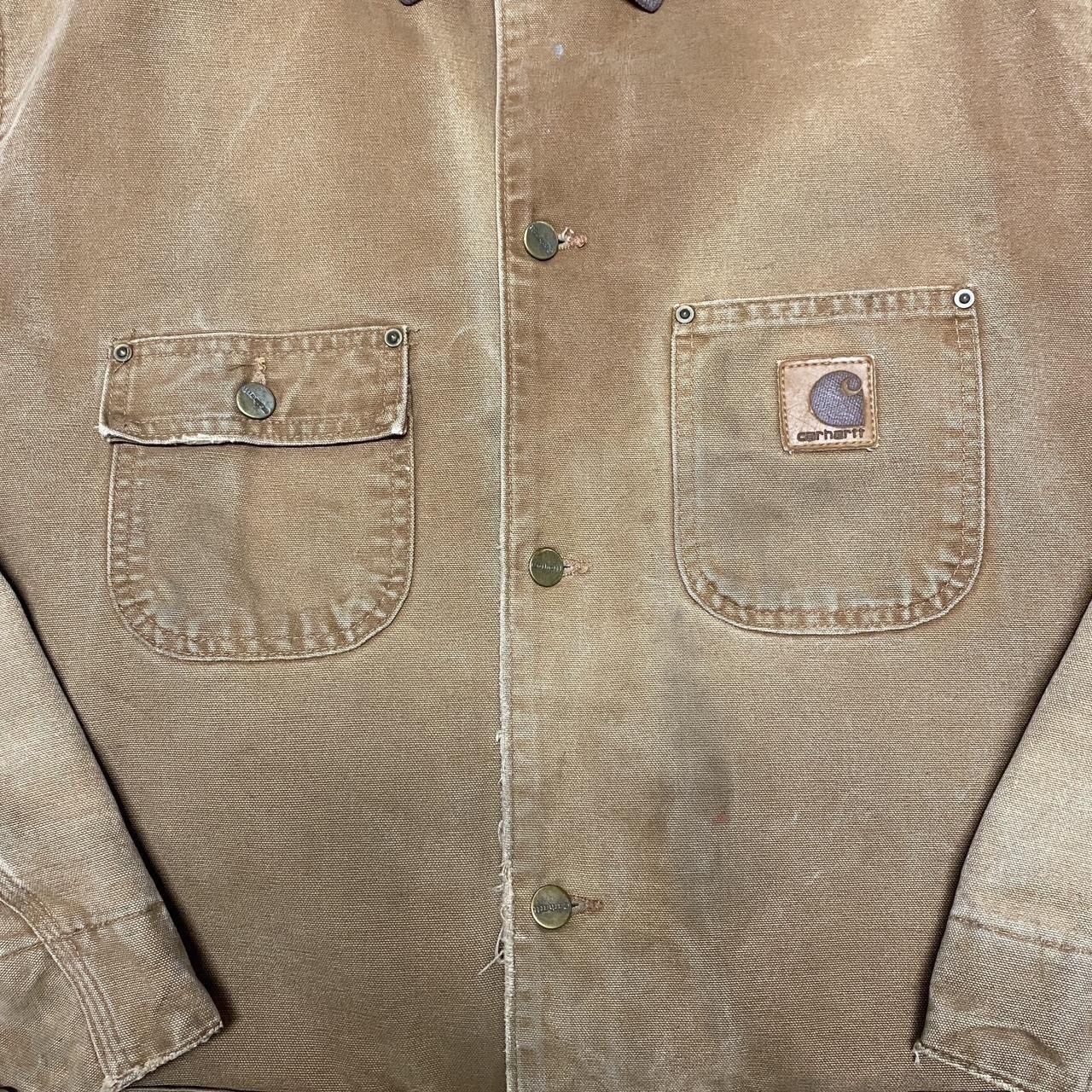 Carhartt Vintage Carhartt Blanket Lined Chore Coat Work beige Jacket Size US L / EU 52-54 / 3 - 2 Thumbnail