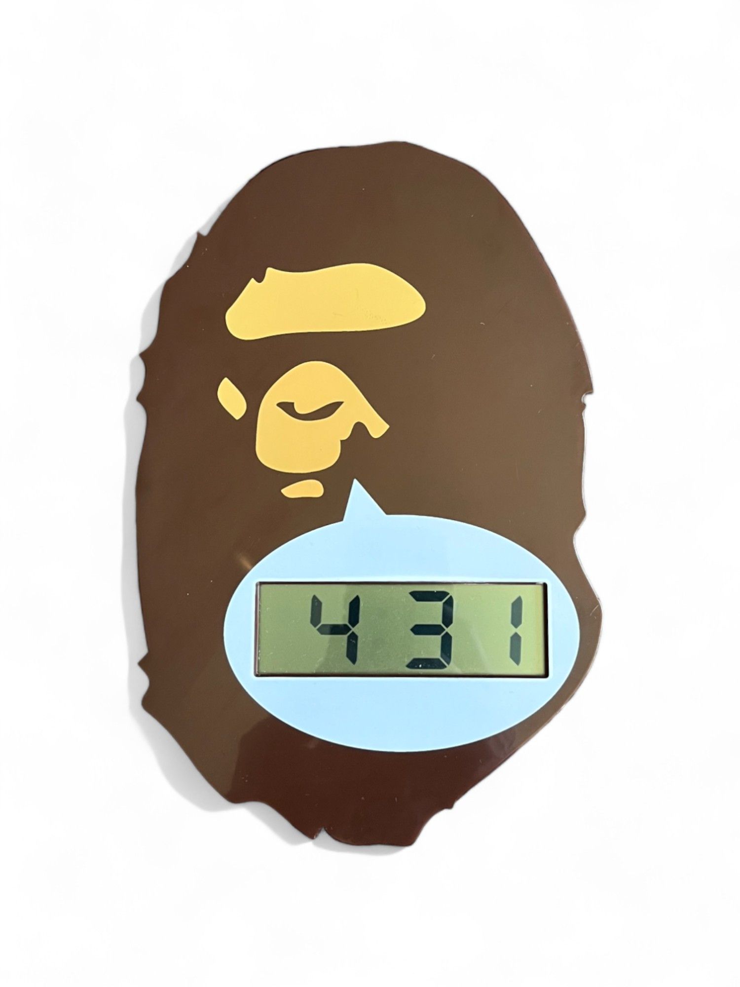 image of Bape Digital Wall Clock in Brown, Men's