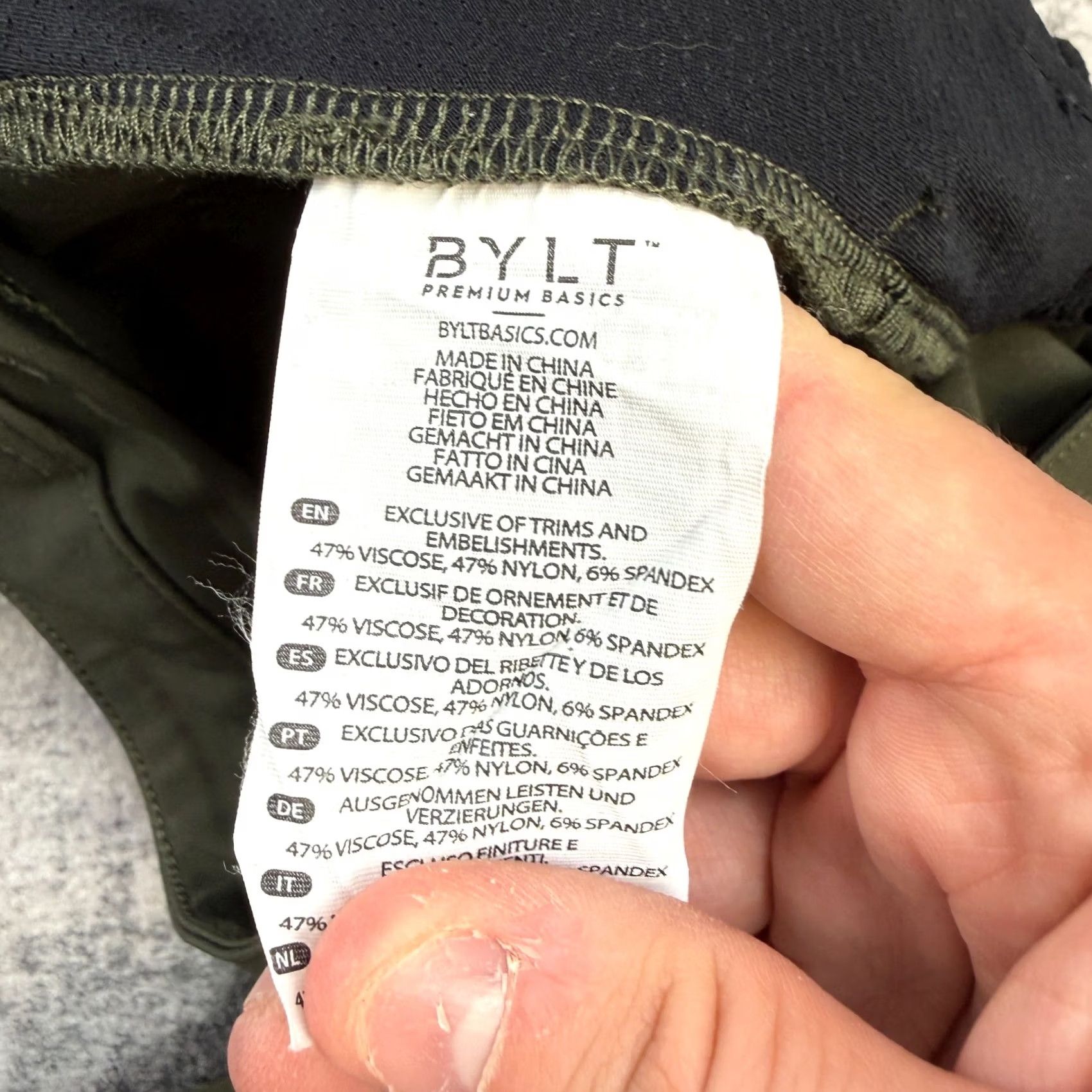 Vintage BYLT Every Day Pants 2.0 Mens 34 Green Chino Tapered Stretch 5-Pocket Casual Business Travel 30x32 Regular Mens Size US 34 / EU 50 - 7 Thumbnail
