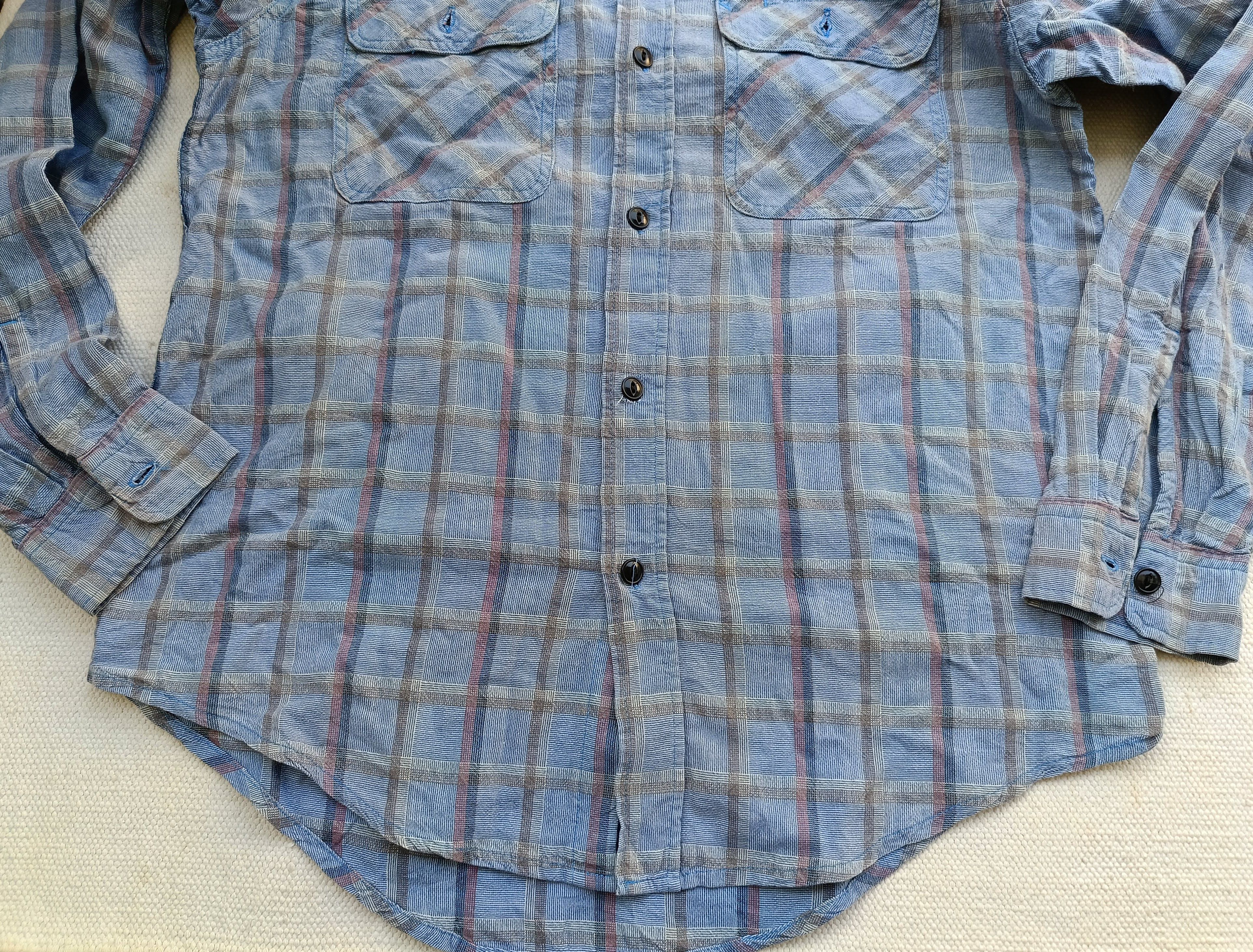 Sugar Cane SUGAR CANE Union Made blue check work clothing shirt medium Size US M / EU 48-50 / 2 - 12 Thumbnail