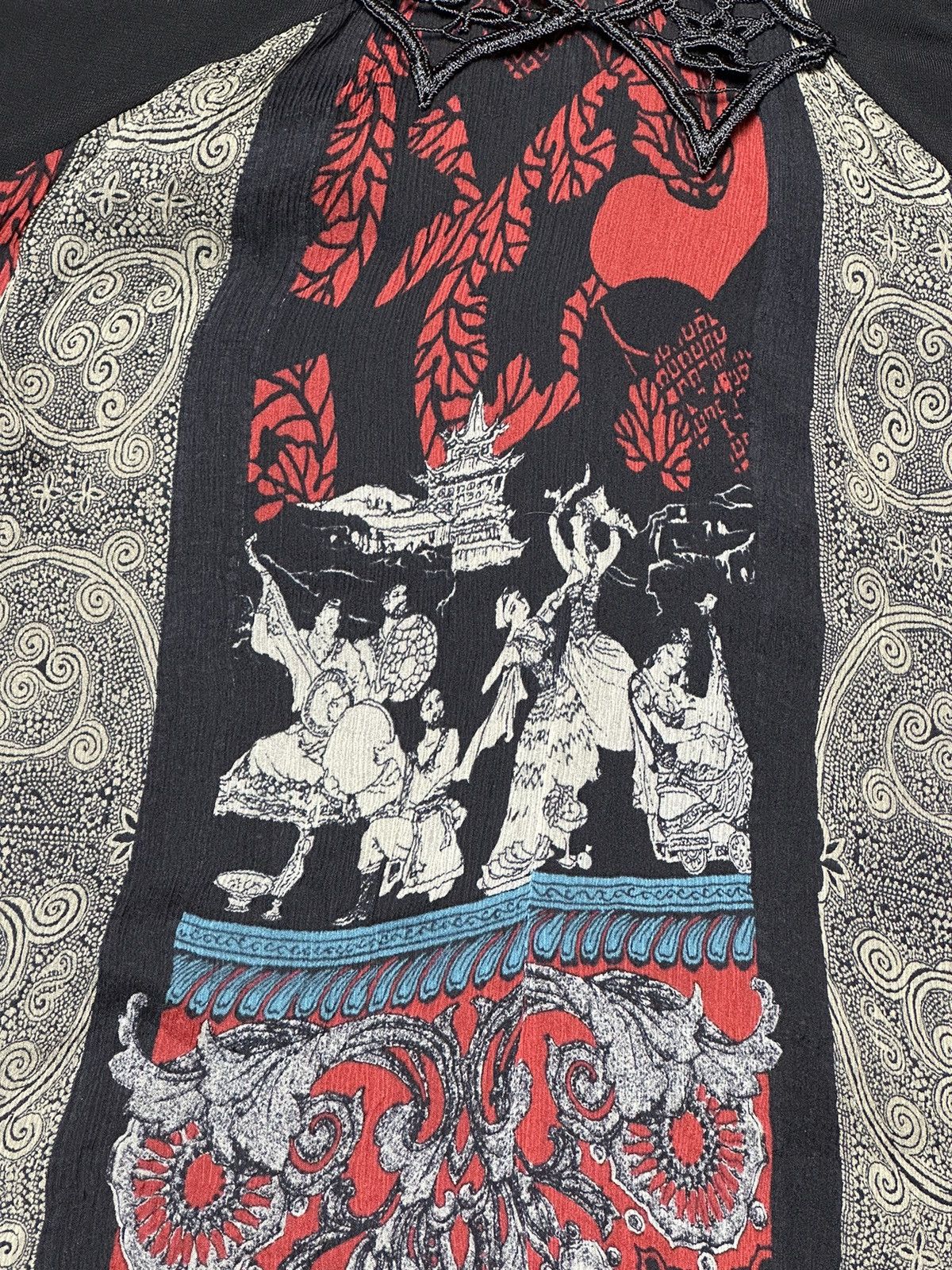 Jean Paul Gaultier Save The Queen Silk Mesh Printed Dress Top Size L / US 10 / IT 46 - 7 Thumbnail