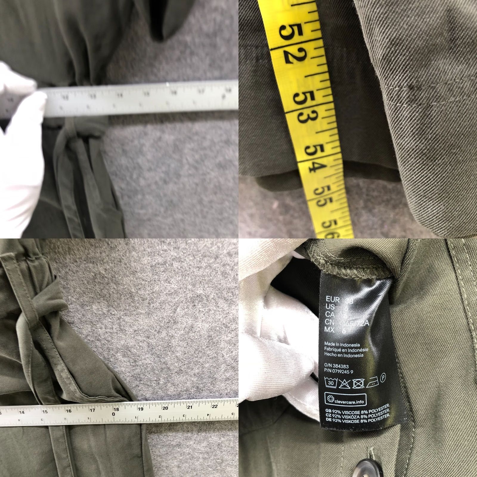 H&M H&M Wide Leg Utility Jumpsuit Womens 6 Army Green Tie Waist Short Sleeve Jumpsuit Womens 6 Army Green Tie Waist Short Sleeve Size 28" / US 6 / IT 42 - 8 Thumbnail