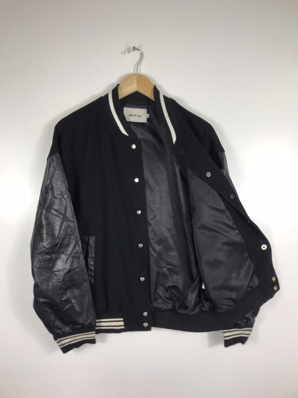 14th Addiction 🔥Black Air Skeleton Wool Baggy Varsity Jacket Size US M / EU 48-50 / 2 - 8 Thumbnail