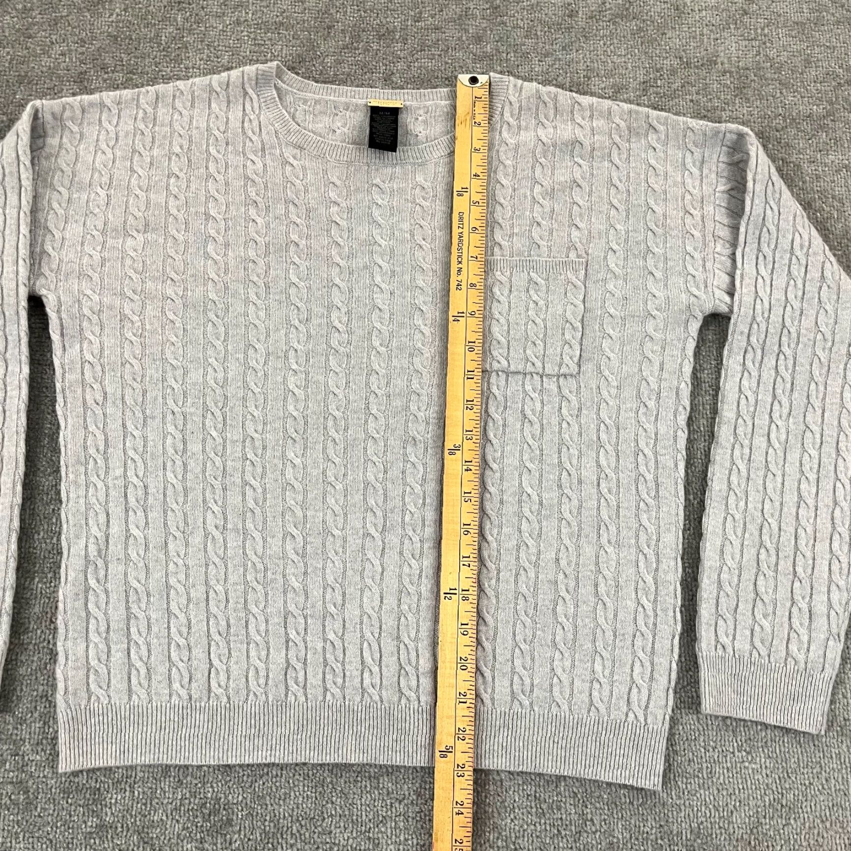 Vintage MAGASCHONI Sweater Womens Medium Blue Gray Cashmere Cable Knit Pullover Light Crew Neck Long Sleeve Size M / US 6-8 / IT 42-44 - 3 Thumbnail