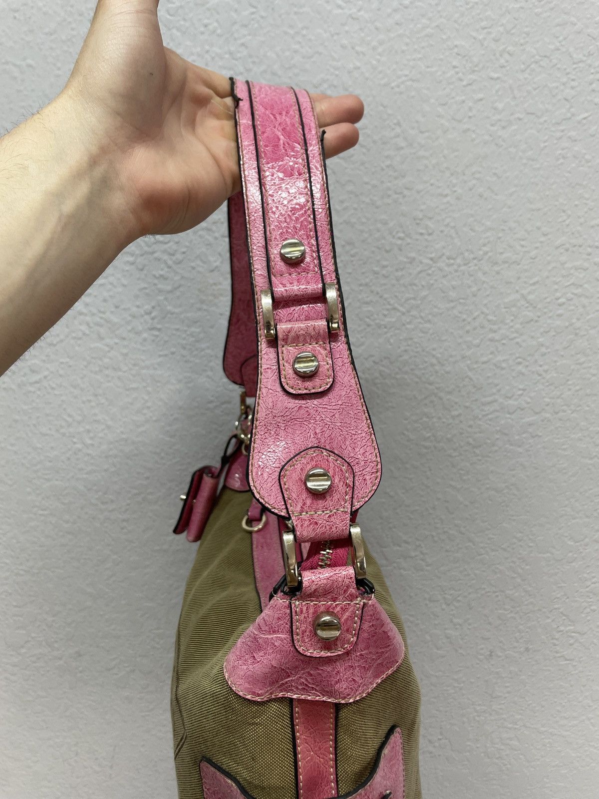 Guess Rare Y2K Vintage Guess Pink Baguette Shoulder Bag Denim Size ONE SIZE - 11 Thumbnail