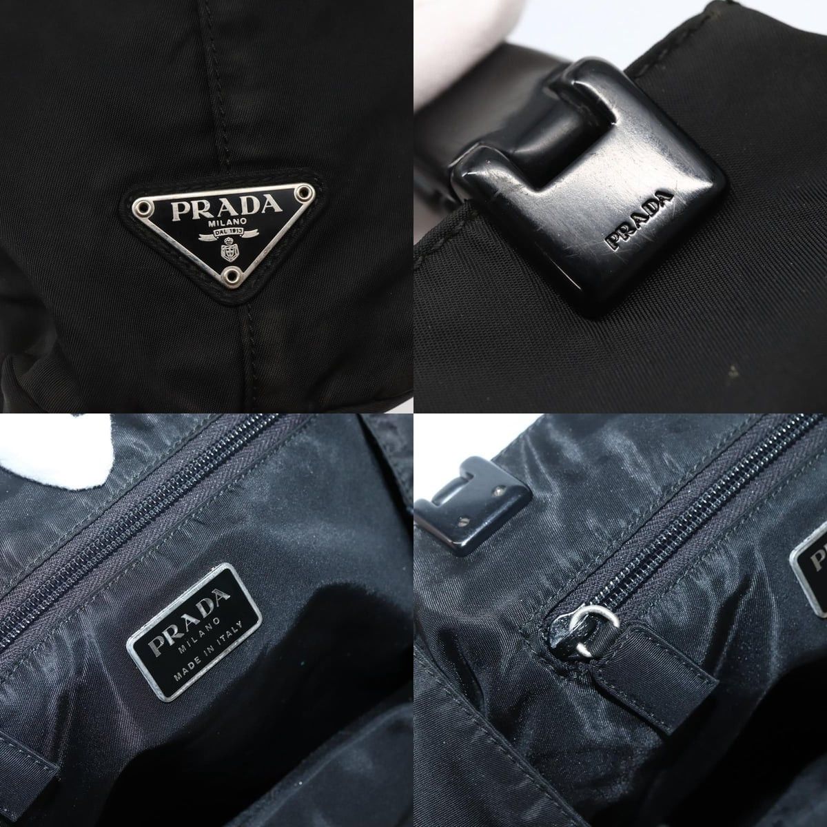 Prada PRADA Hand Bag Nylon Black Silver Size ONE SIZE - 11 Thumbnail