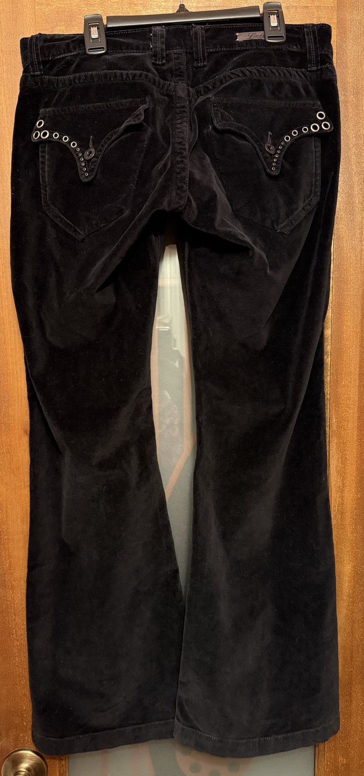 Lucky Brand Lucky Brand Y2K Vtg Black Velvet LOW RISE Wide Leg Pant Size 28" / US 6 / IT 42 - 5 Thumbnail