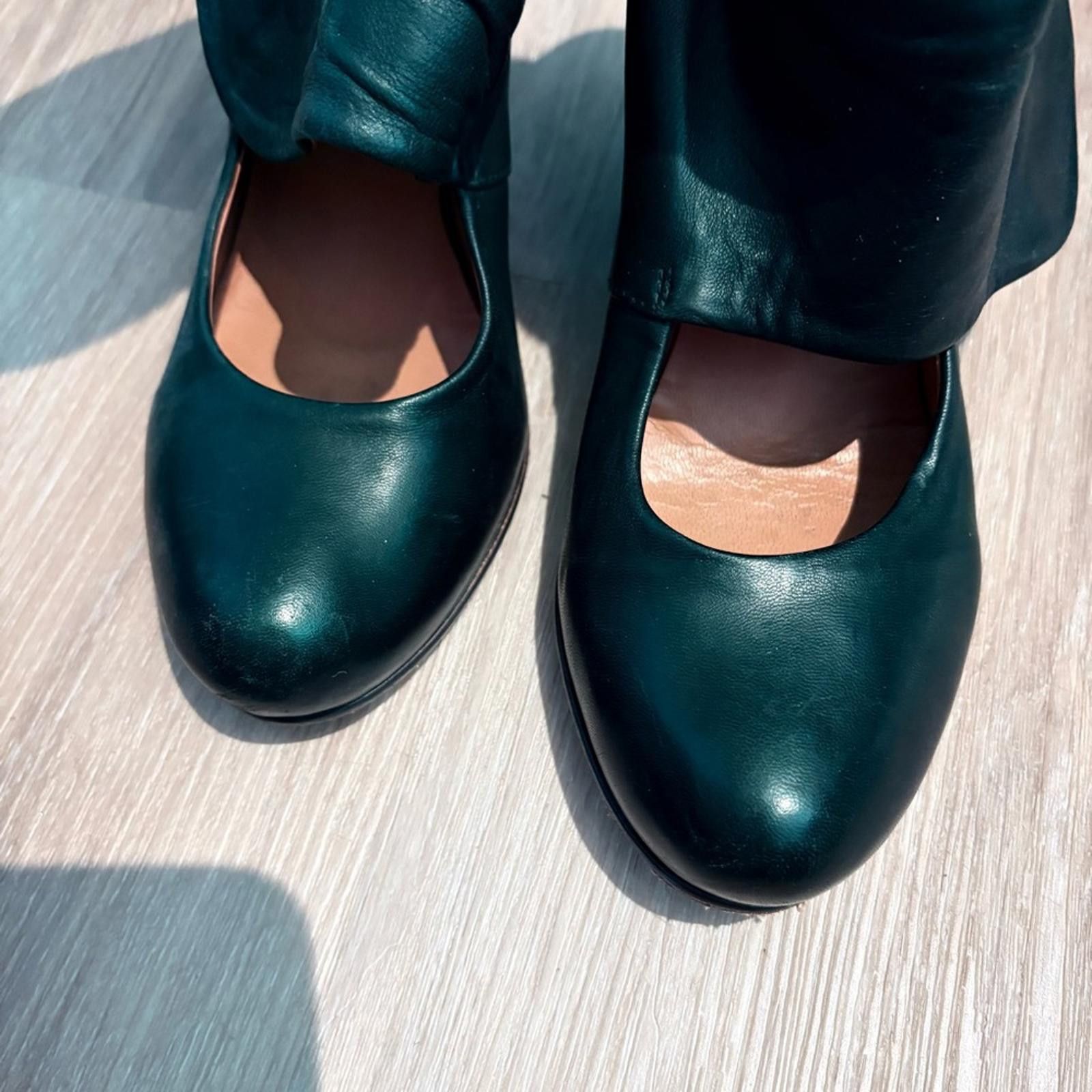 Designer Coclico Black Leather Fold Over Ankle Boots Size 39 US 8 Size US 8 / IT 38 - 5 Thumbnail