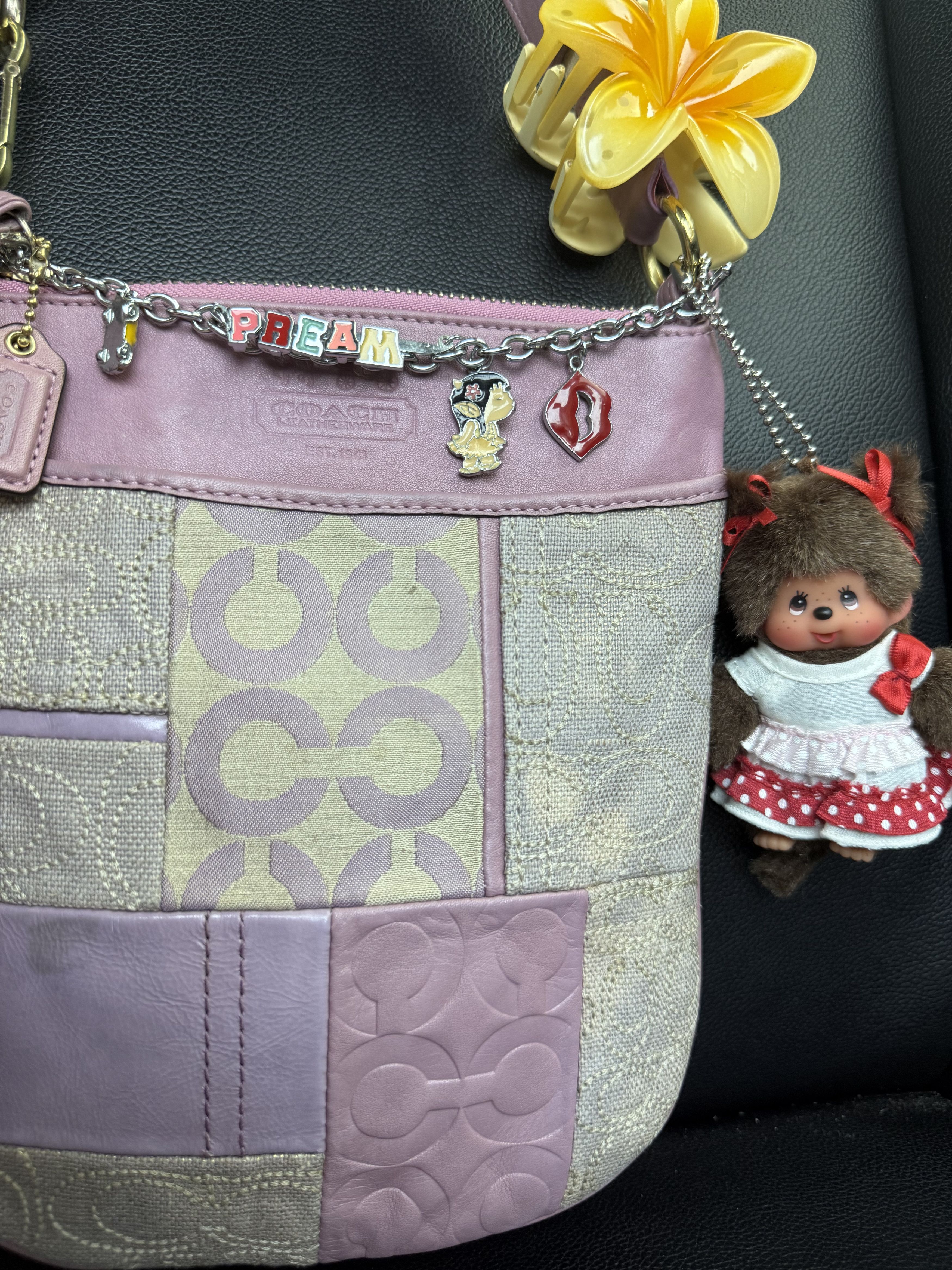 Coach Coach 2000s Ali Patchwork Swingpack Bag Lilac Y2K Vintage Size ONE SIZE - 5 Thumbnail