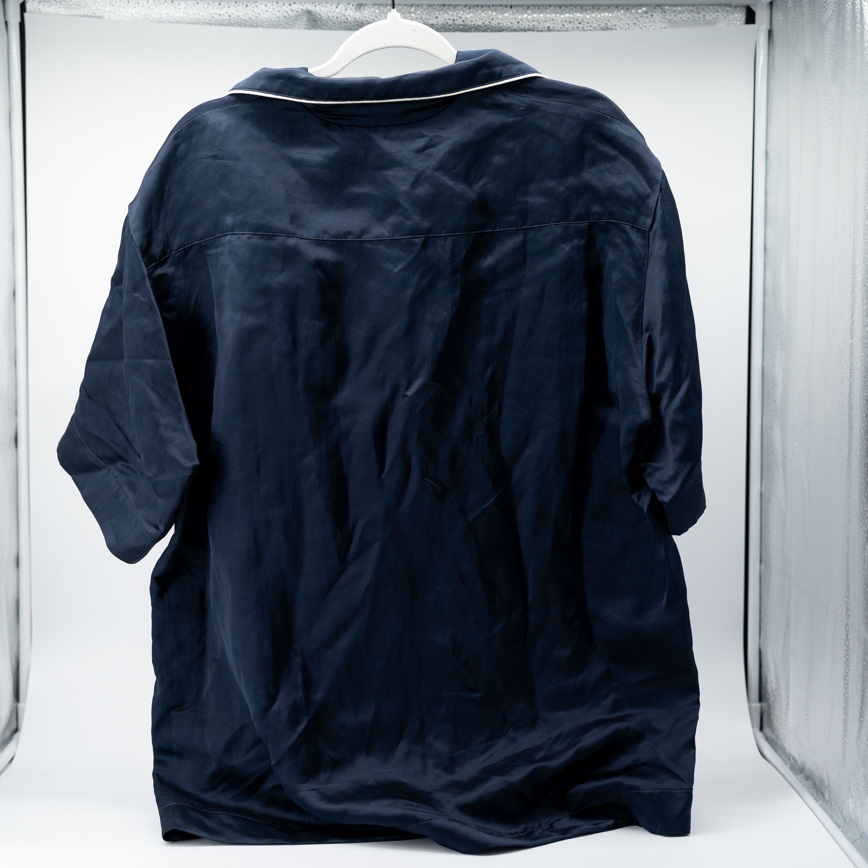Palm Angels size XS (38) - PALM ANGELS MONOGRAM SATIN BOWLING SHIRT Navy Size XS / US 0-2 / IT 36-38 - 5 Thumbnail