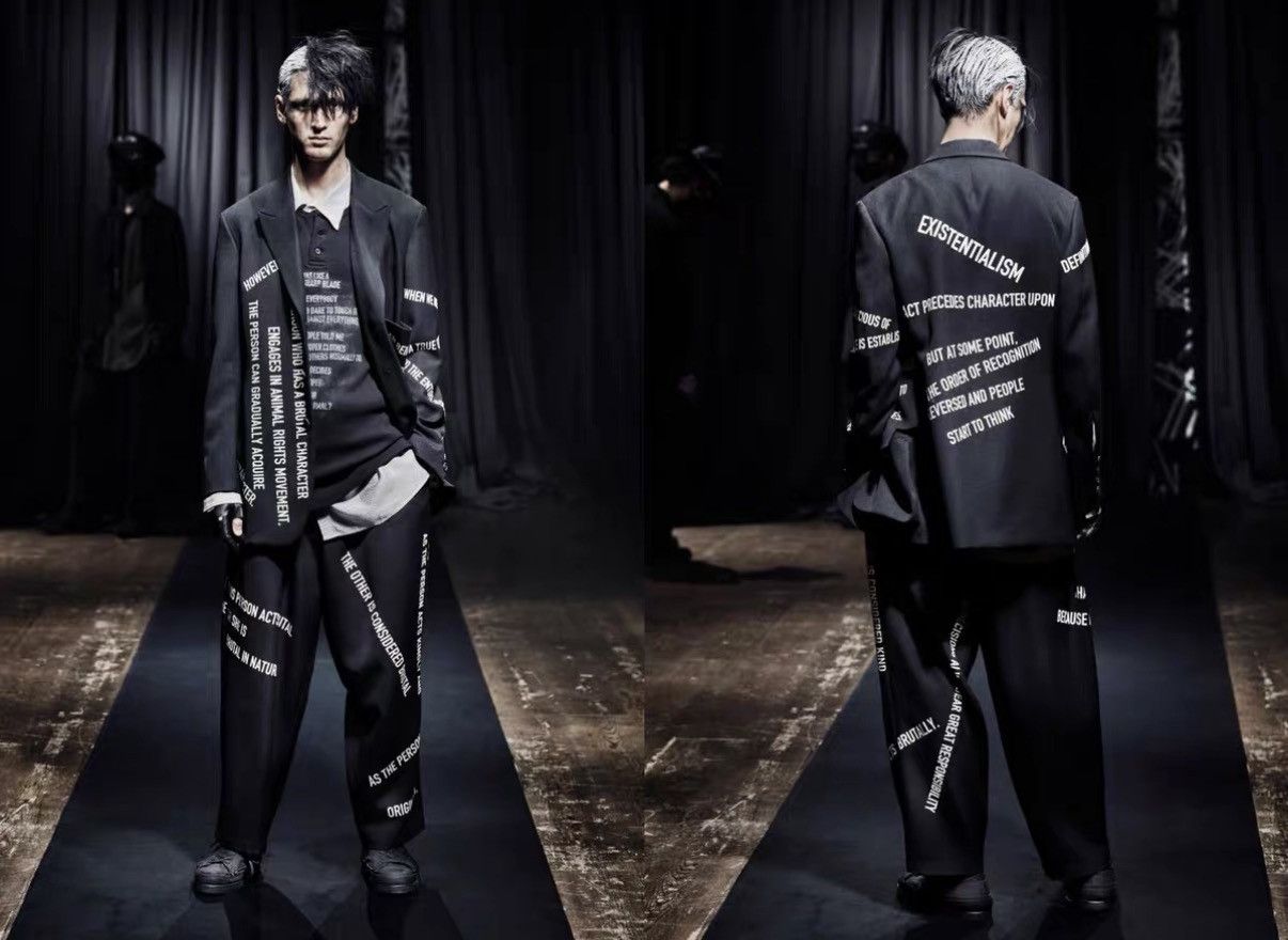 Yohji Yamamoto Yohji Yamamoto 21aw Slogan Print Blazer K4 Size US M / EU 48-50 / 2 - 3 Thumbnail