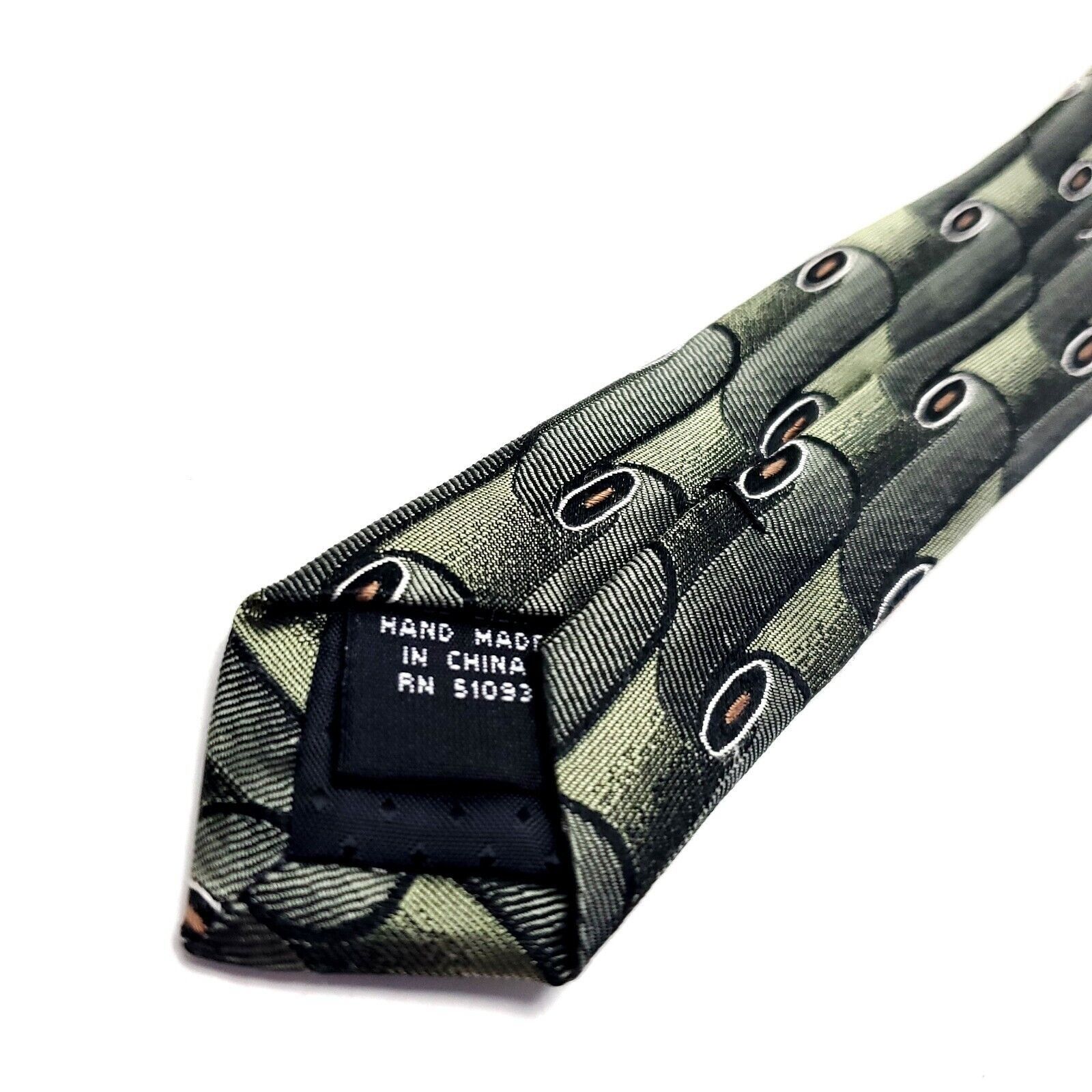 Croft & Barrow Croft & Barrow Green Silk Tie Woven Geometric Size ONE SIZE - 5 Thumbnail
