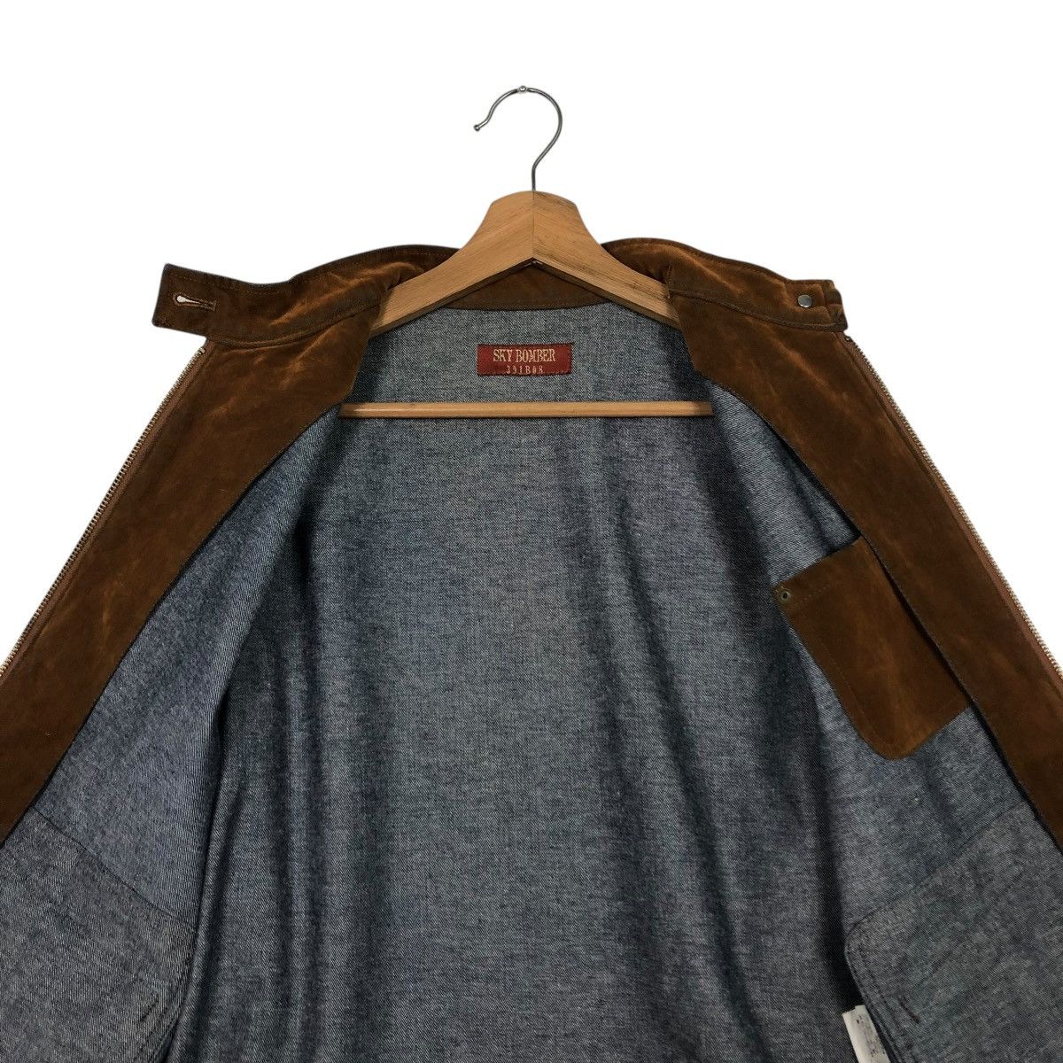 Japanese Brand 🔥RICH BROWN CROPPED CHORE BIKER JACKET SKY BOMBER Size US L / EU 52-54 / 3 - 16 Thumbnail