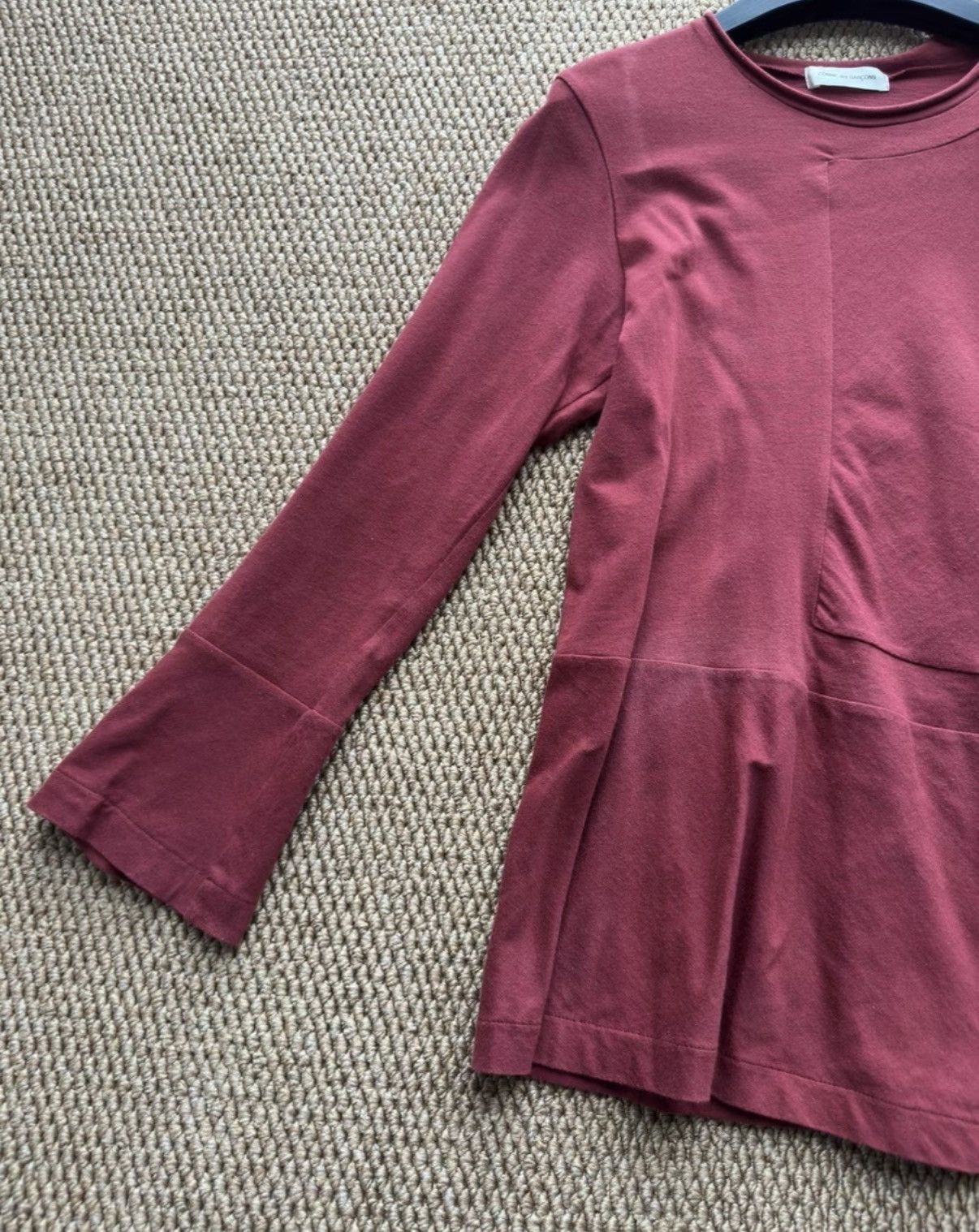 Comme des Garcons COMME des GARÇONS Brick Red Long Sleeve T-Shirt K23 Size S / US 4 / IT 40 - 3 Thumbnail