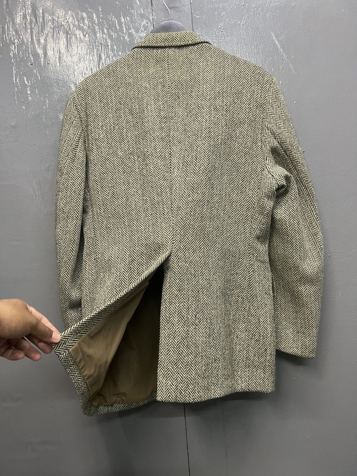 Harris Tweed Harris Tweed Herringbone Twill Hand Wooven Wool Blazers Size 44L - 5 Thumbnail