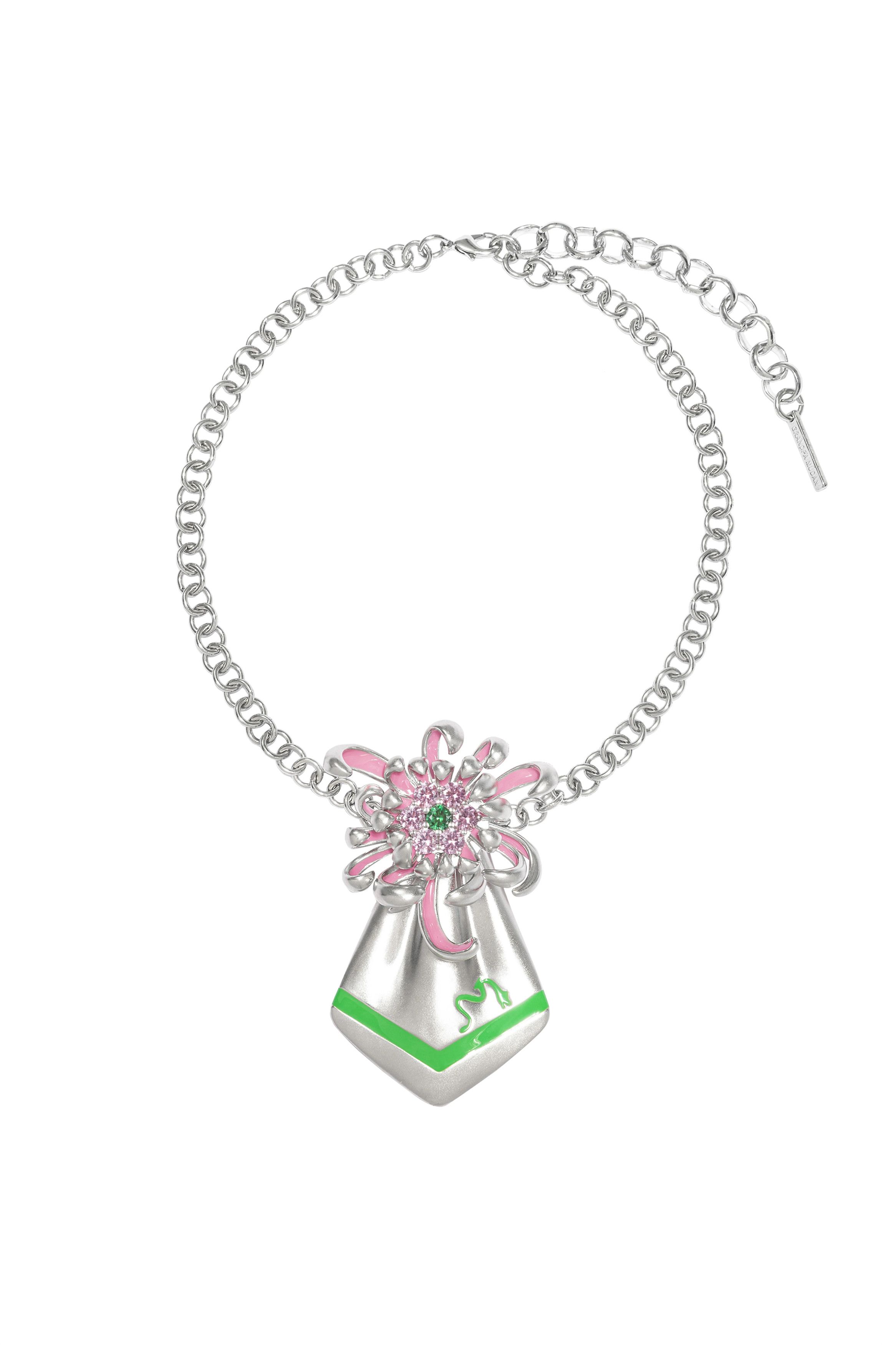 Other GRANDPA MUDAN 3D Flower Gem Tie Necklace NEW Size ONE SIZE - 2 Thumbnail