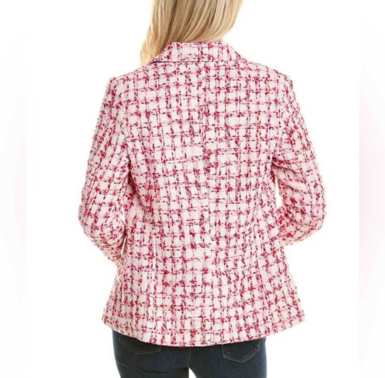 Nanette Lepore Nanette Lepore womens Dalston Boucle Pink Tweed Blazer - 14 Size XL / US 12-14 / IT 48-50 - 2 Thumbnail