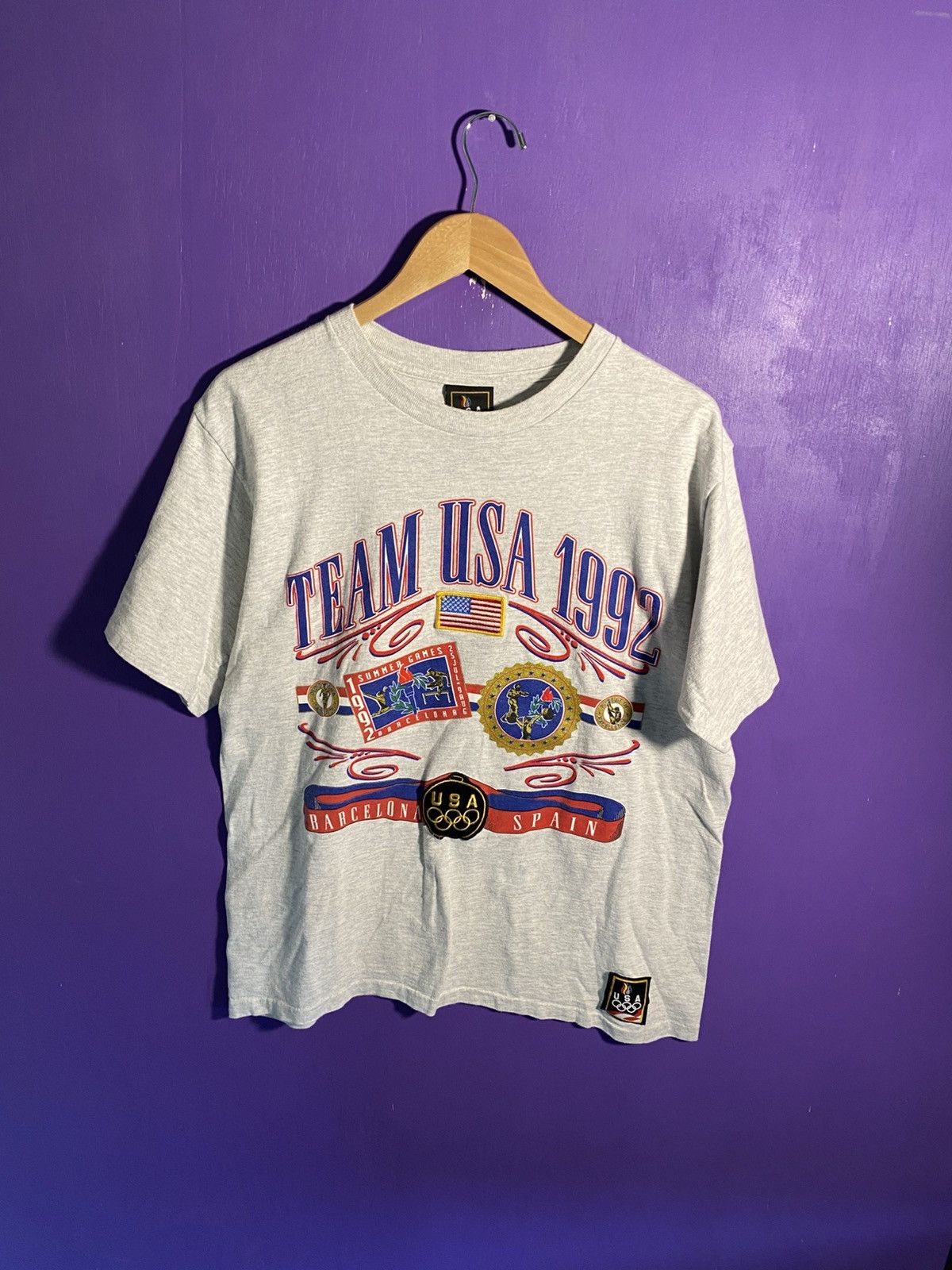 USA Olympics Vintage 1992 Team USA olympics basketball t-shirt Size US L / EU 52-54 / 3 - 1 Thumbnail
