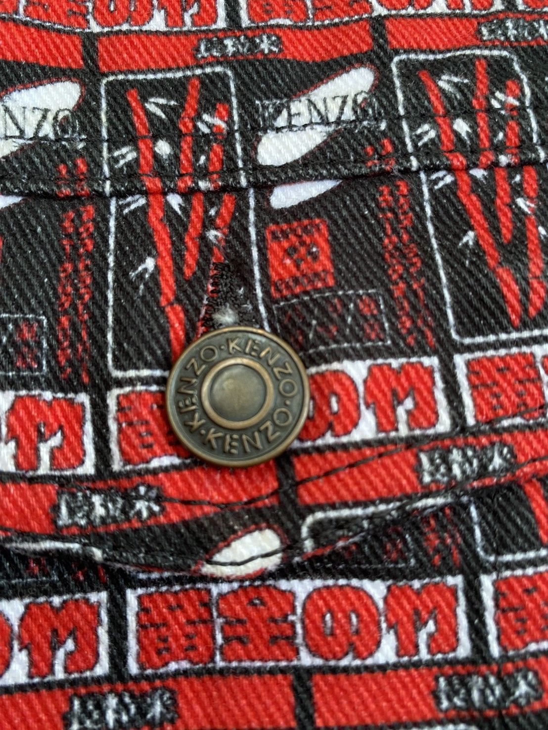 Kenzo Rare SS19 Kenzo Paris AOP rice bag punk style trucker jacket Size US S / EU 44-46 / 1 - 5 Thumbnail