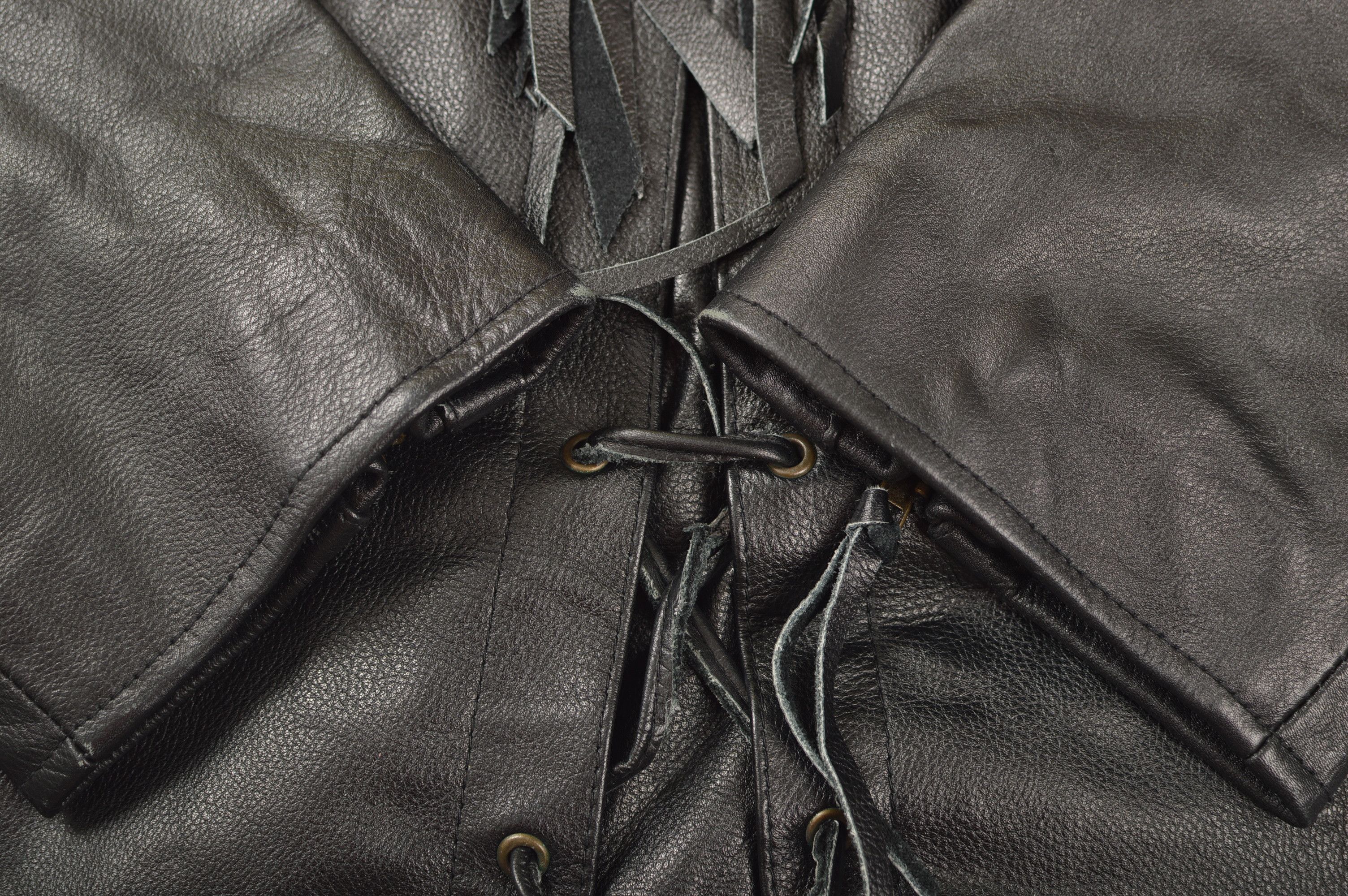 Vintage Vintage Fringed Biker Motorcycle Leather Jacket Size XL / US 12-14 / IT 48-50 - 10 Thumbnail
