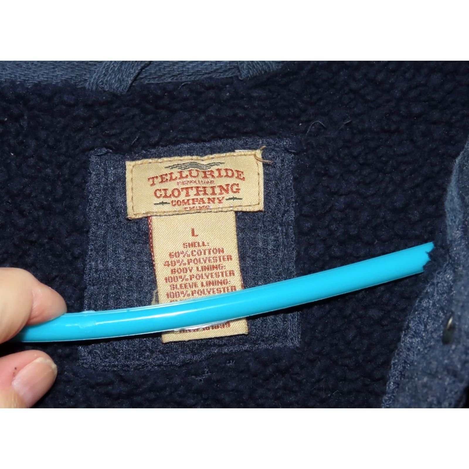 Vintage VINTAGE Telluride Sherpa Lined Men's L 1/2 Snap Dark Blue Shacket Pullover Shirt Size US L / EU 52-54 / 3 - 4 Thumbnail