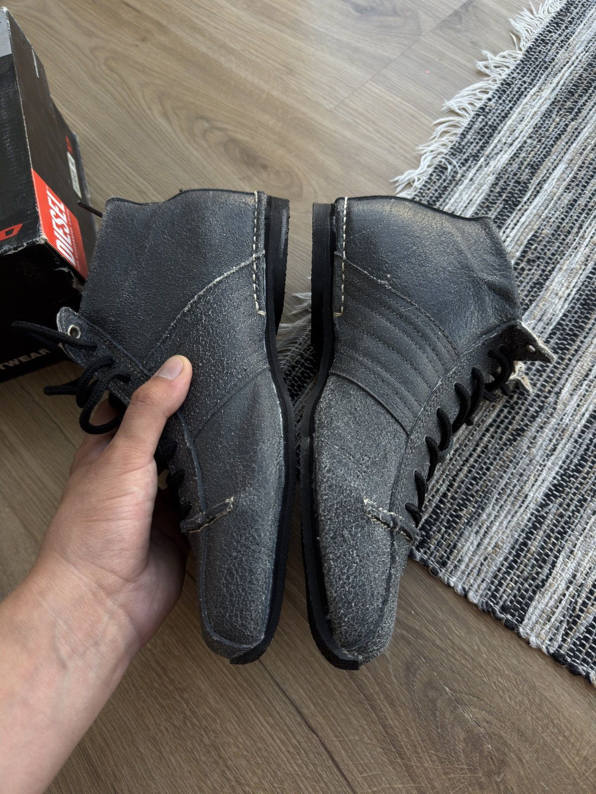 Diesel DIESEL ARCHIVAL 90s RETRO LEATHER BOOTS GREY SHOES Size US 8 / EU 41 - 4 Thumbnail