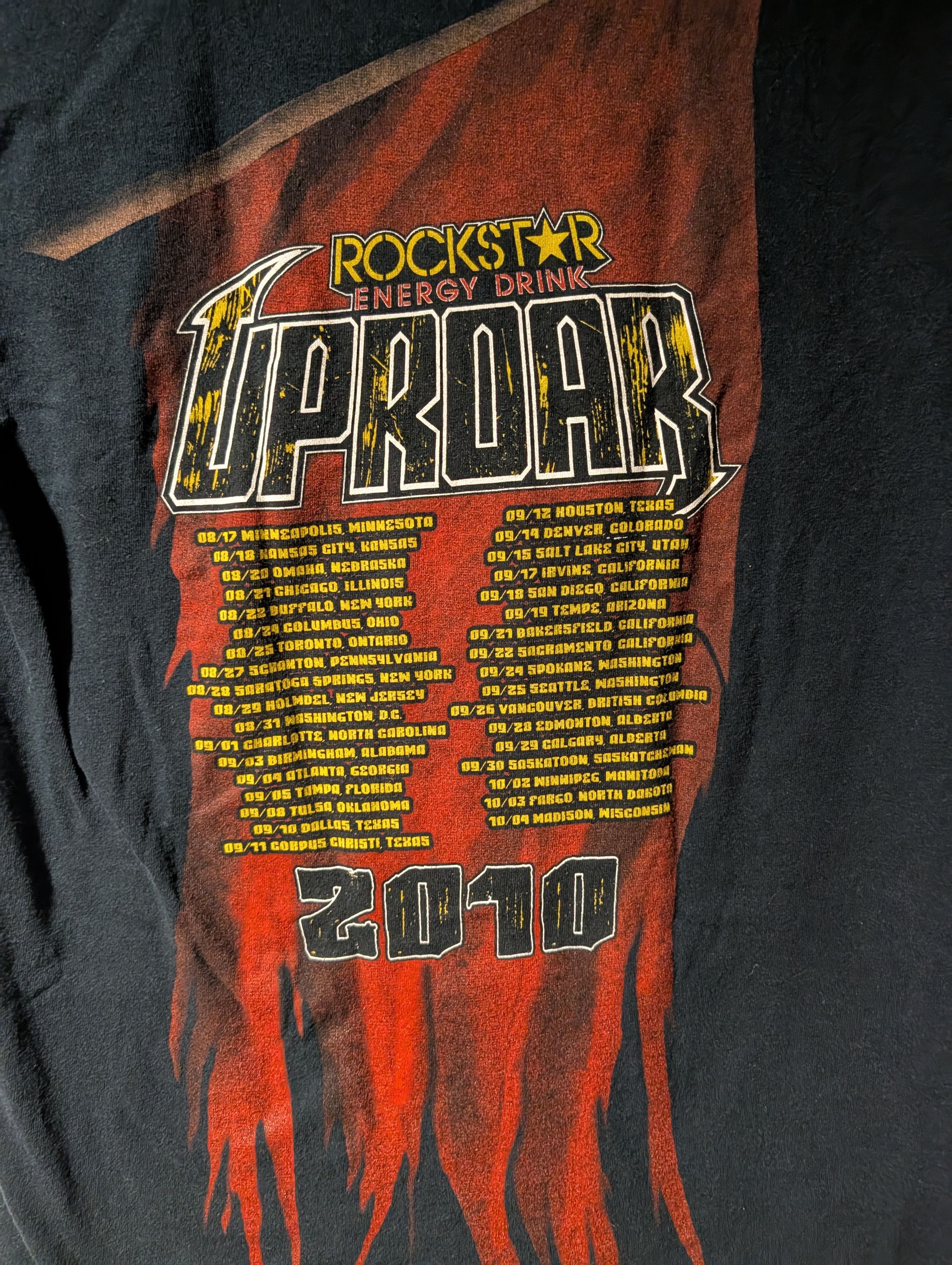 Band Tees Rockstar Energy Drink Uproar Tour 2010 Venues Black T-Shirt Size US S / EU 44-46 / 1 - 5 Thumbnail