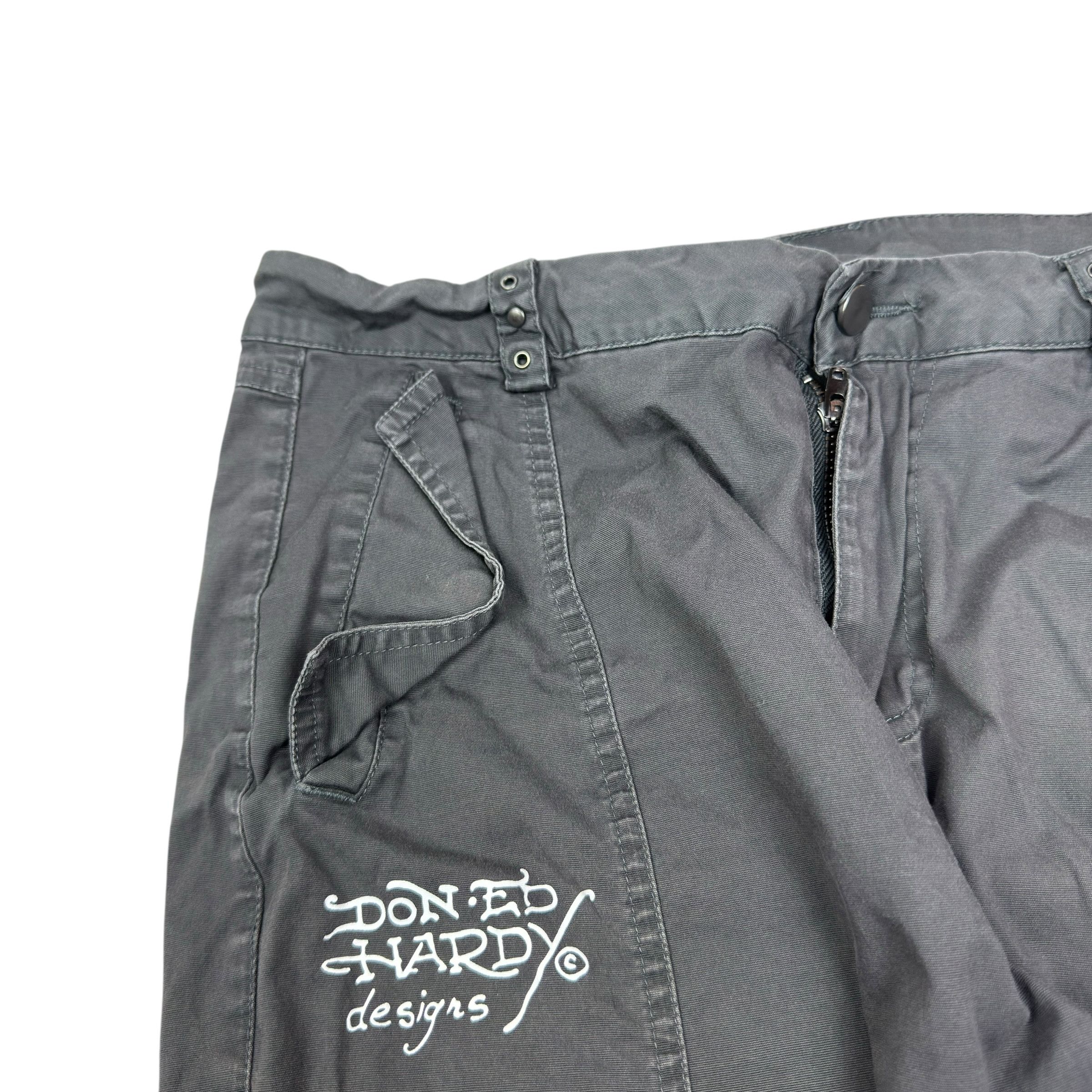 Ed Hardy Ed Hardy X Urban Outfitters Women's Gray Cotton Cargo Pant S Size 30" / US 8 / IT 44 - 5 Thumbnail
