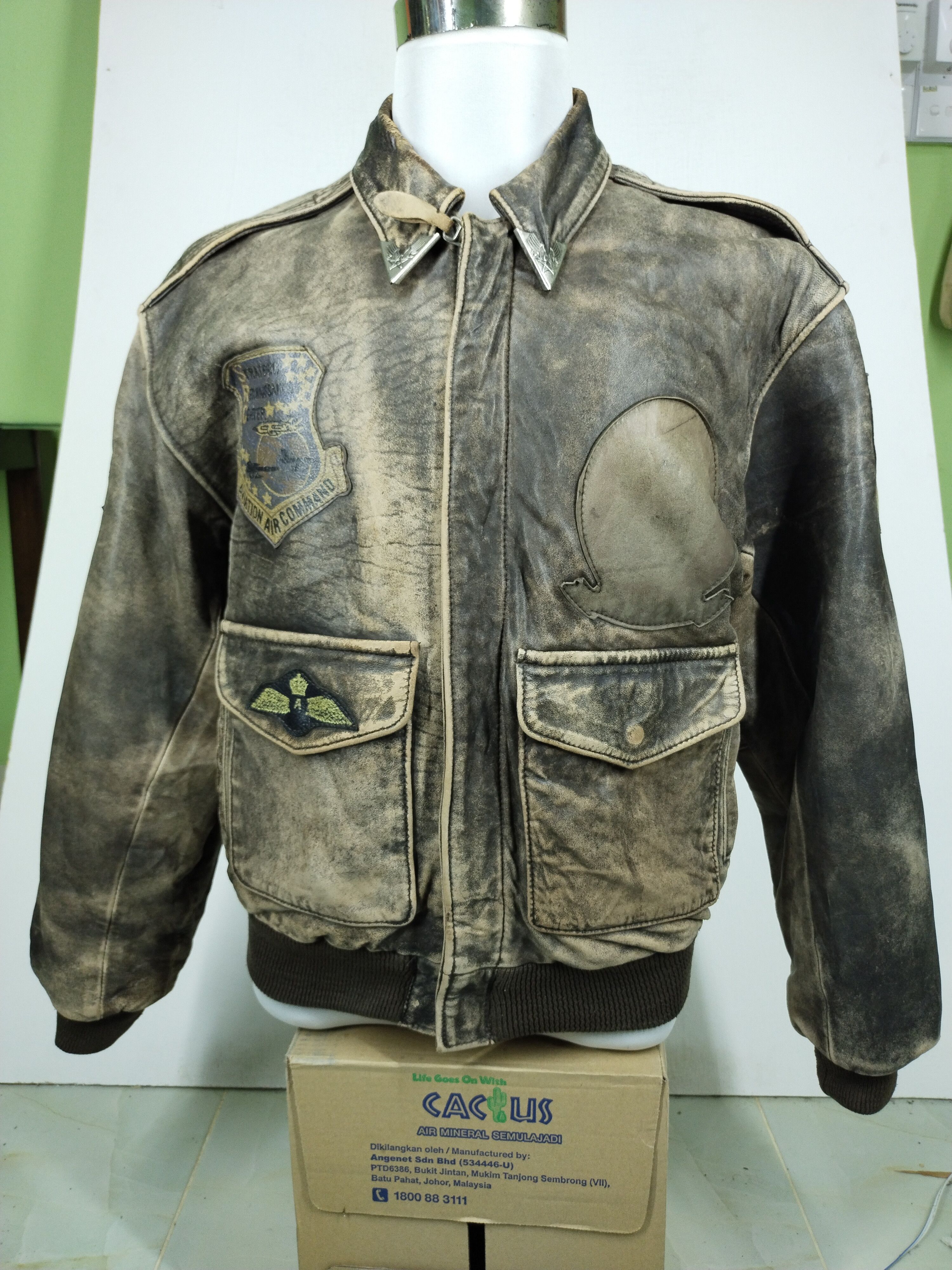 Leather Vtg Aviation Type A-2 Aviation Air Command Leather Jacket Size US M / EU 48-50 / 2 - 2 Thumbnail