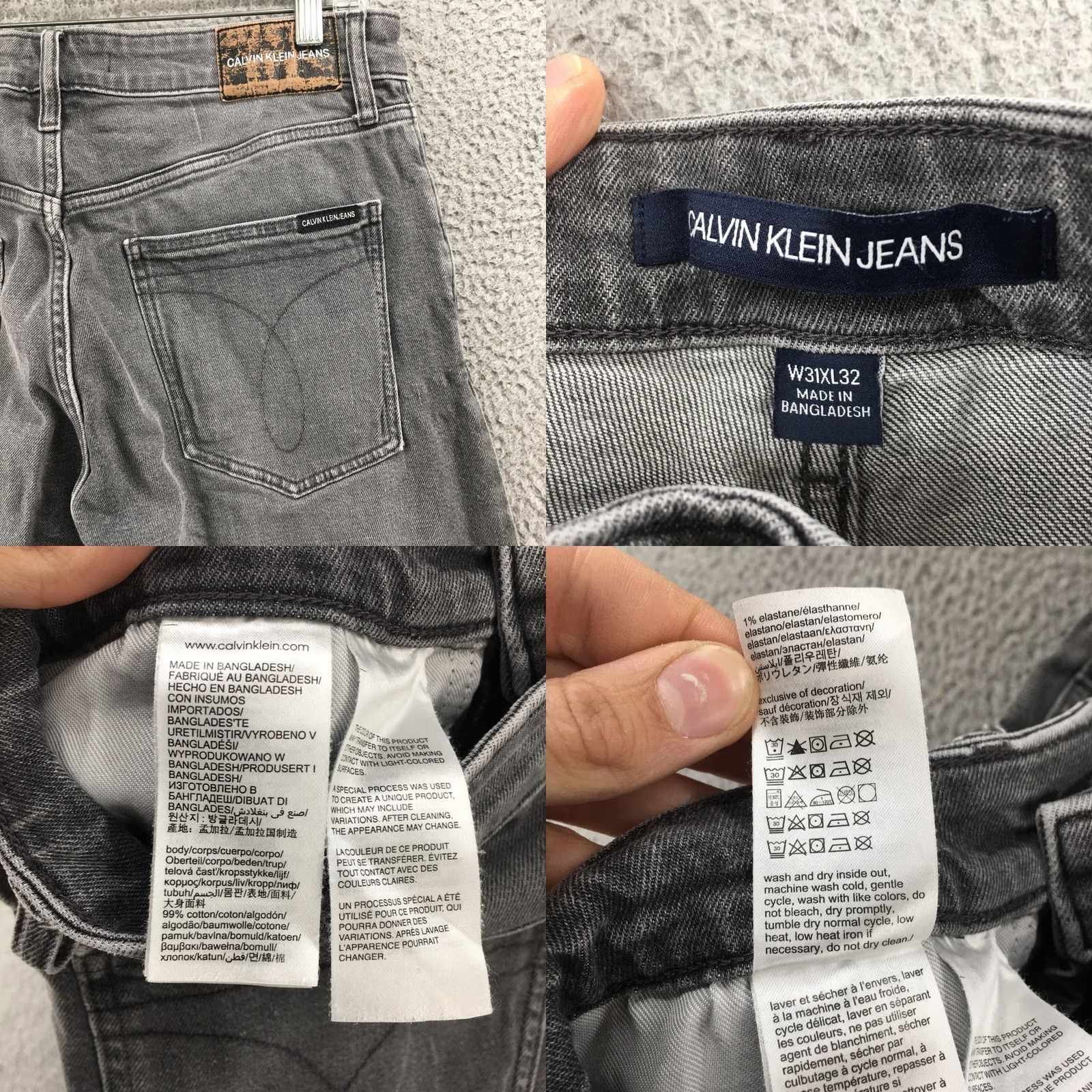 Calvin Klein Calvin Klein Skinny Jeans Mens 31 Gray Pocket Mid Rise Zip Denim 5-Pocket Regular Jeans Mens 31x29 Size US 31 - 9 Thumbnail