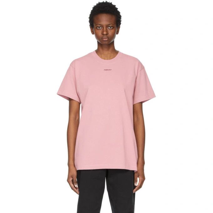 Ambush Design o1mle0424 Unisex Logo T-Shirt in Pink Size XS / US 0-2 / IT 36-38 - 1 Thumbnail