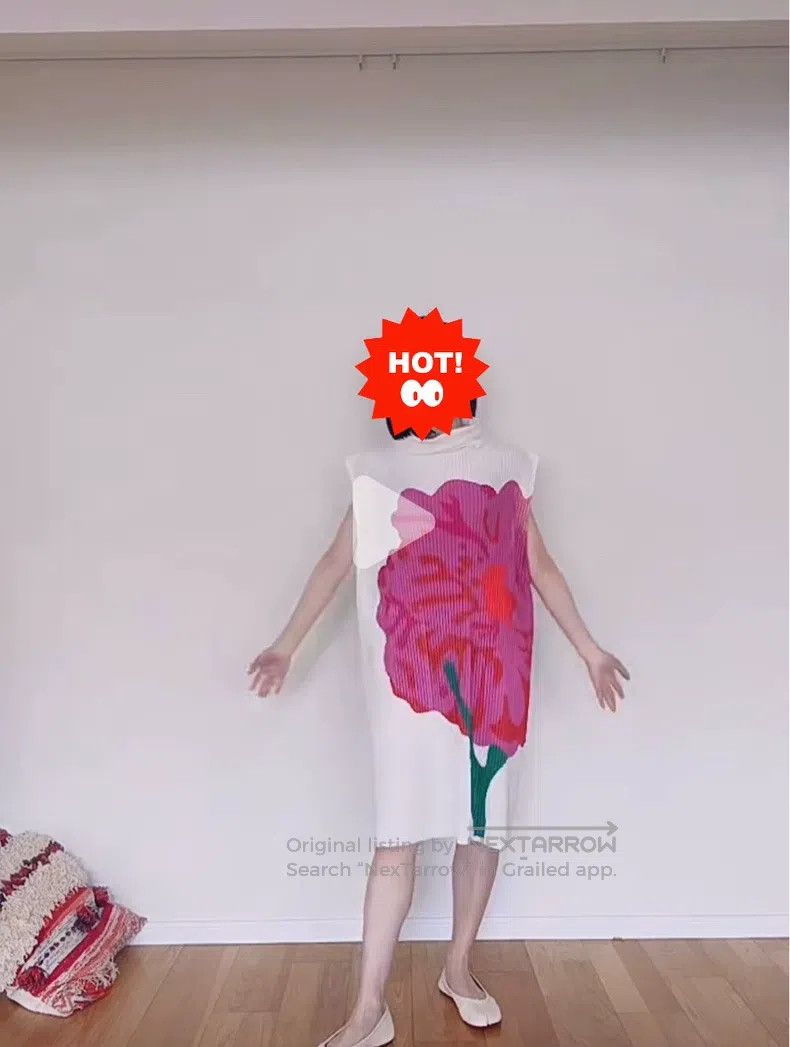 Issey Miyake Issey Miyake Red Floral Top Size M / US 6-8 / IT 42-44 - 2 Thumbnail
