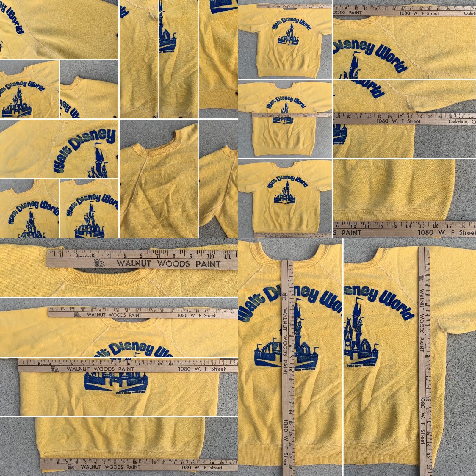 Disney VINTAGE Walt Disney Productions Raglan Sweatshirt S Men Yellow 80s Cartoon USA Retro Graphic Print pullover Size US S / EU 44-46 / 1 - 8 Thumbnail