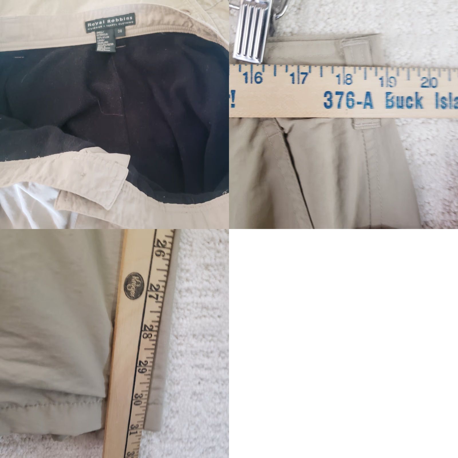 Royal Robbins VINTAGE Royal Robbins Lined Hiking Pants Men 38x31 Beige Nylon Lightweight Cargo Utility Pants Mens Beige 38x31 Casual Outdoor Size US 38 / EU 54 - 10 Thumbnail