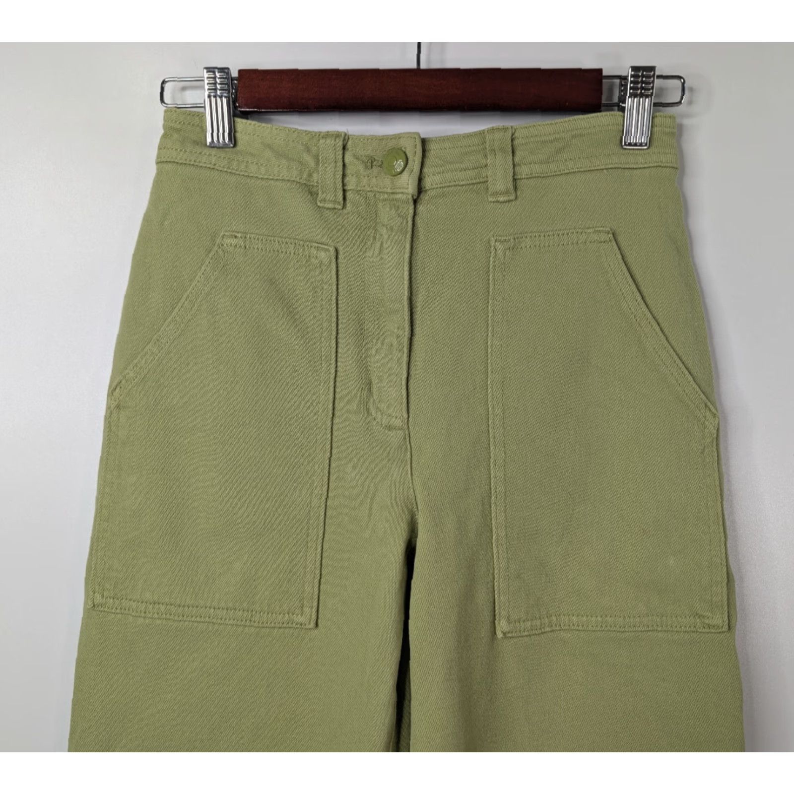 Aritzia Wilfred Free Pants Women's 2 Green Mid Rise Modern Utility Boho Twill Size 26" / US 2 / IT 38 - 2 Thumbnail