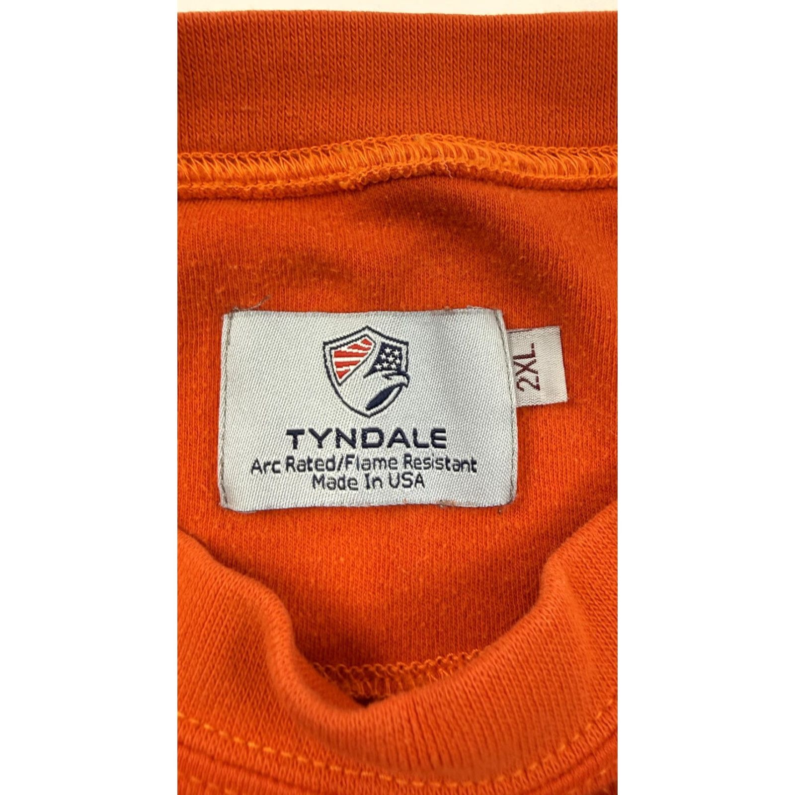 Vintage Tyndale Mens 2XL Orange Long Sleeve Crew Neck Pocket Workwear Shirt Size US XXL / EU 58 / 5 - 7 Thumbnail