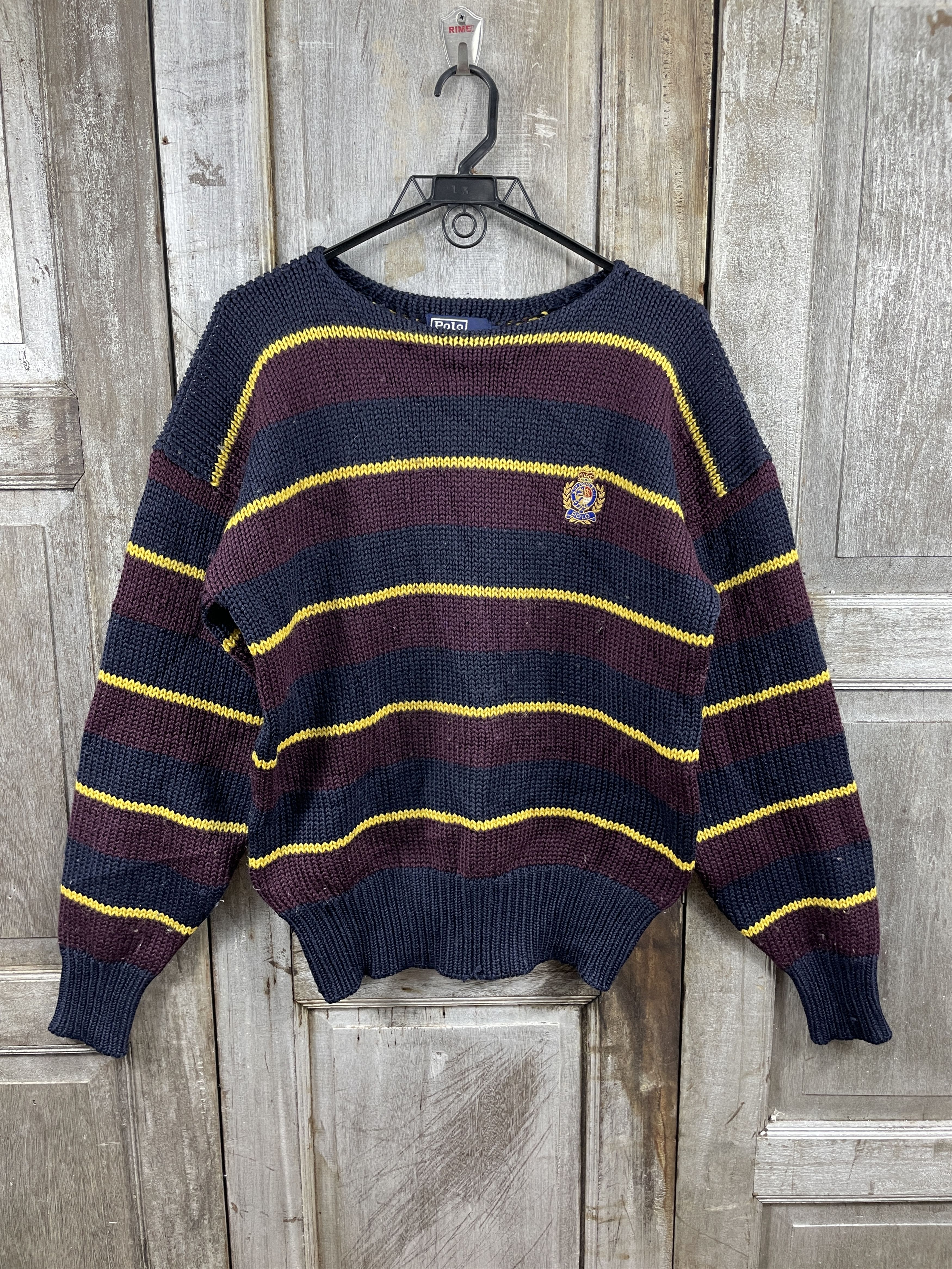 Polo Ralph Lauren × Vintage Vintage Polo Ralph Lauren Stripe Knitwear Size US L / EU 52-54 / 3 - 1 Thumbnail