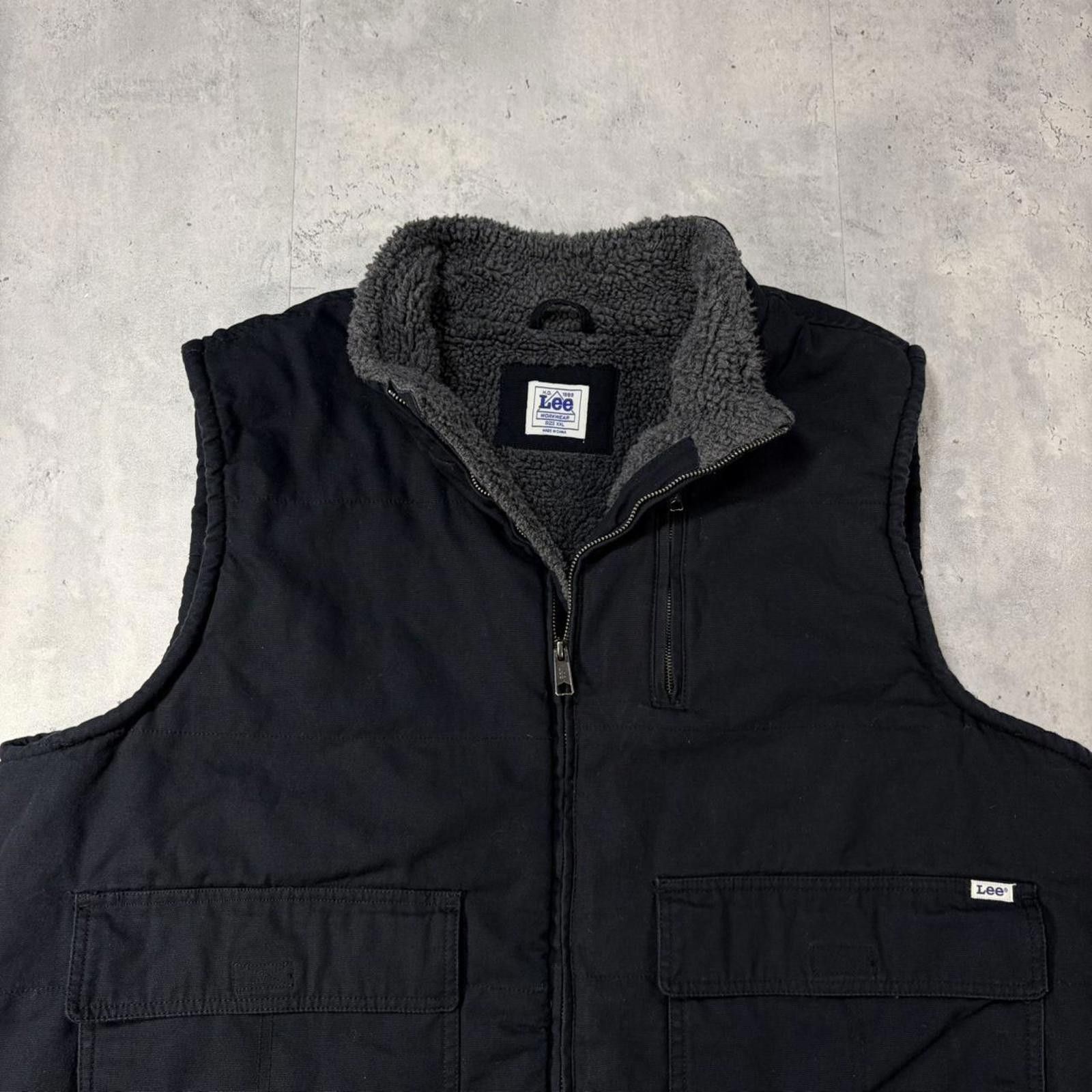 Lee Y2K Black Lee Sherpa Lined Workwear Vest Size US XXL / EU 58 / 5 - 3 Thumbnail