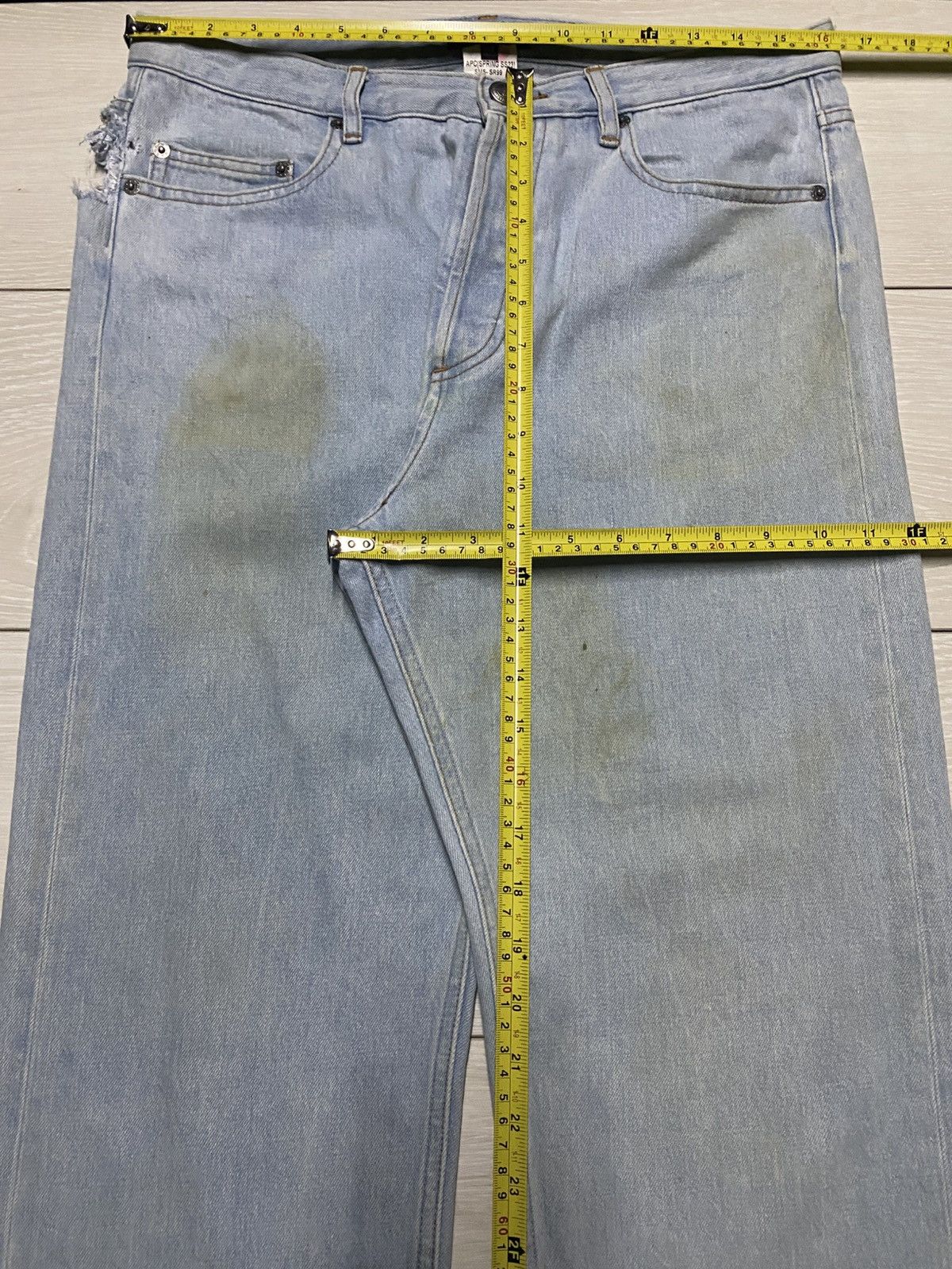 A.P.C. Vintage Apc Reu Madame Paris Light Wash Ripped Jeans Size US 32 / EU 48 - 7 Thumbnail