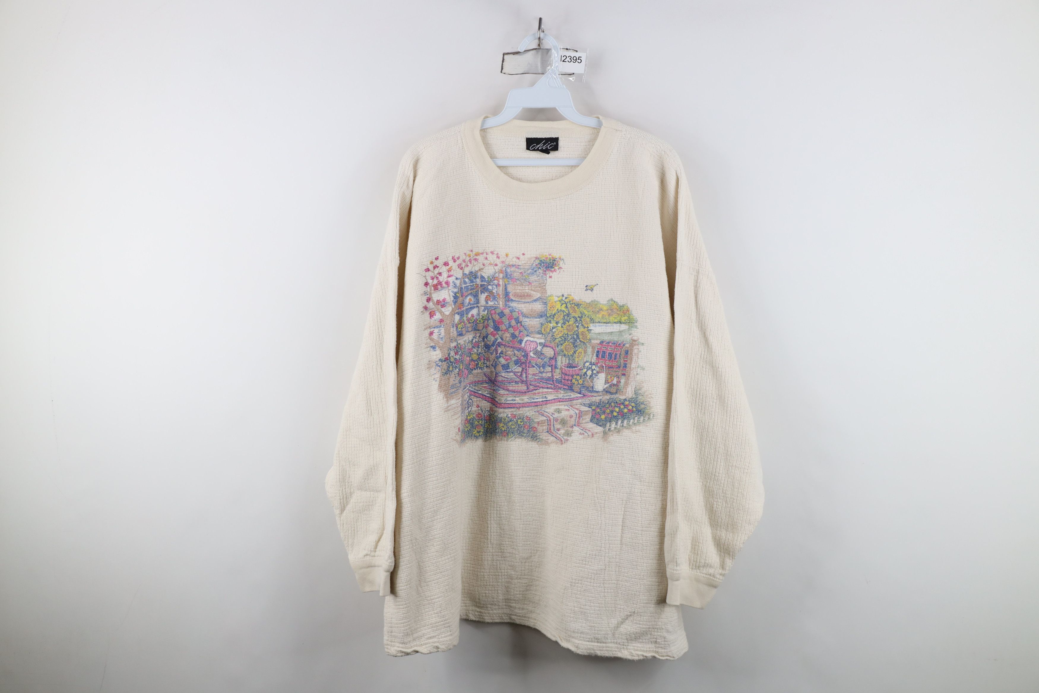 Vintage Vintage 90s Country Farmhouse Cotton Weave Knit Sweater USA Size XXL / US 16-18 / IT 52-54 - 1 Thumbnail