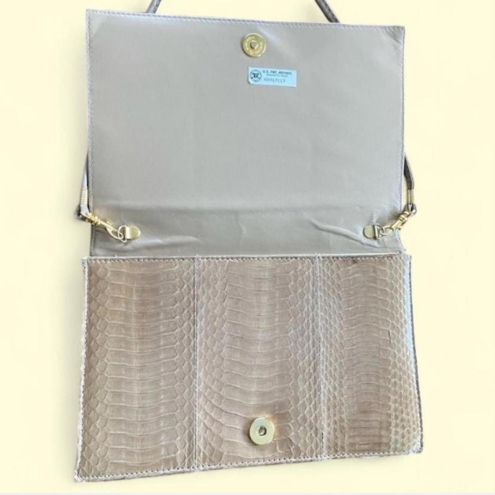 Designer Vintage 70s J Renee Snakeskin Clutch Satchel Handbag Size ONE SIZE - 5 Thumbnail