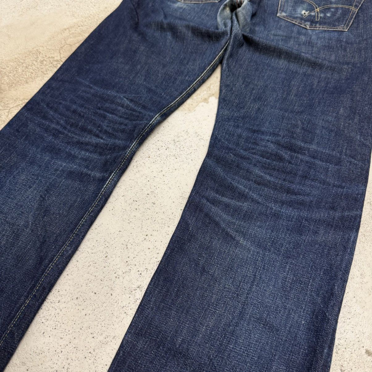 Full Count & Co. Selvedge Full Count Distress Indigo Chainstitch Denim Pants Size US 30 / EU 46 - 14 Thumbnail