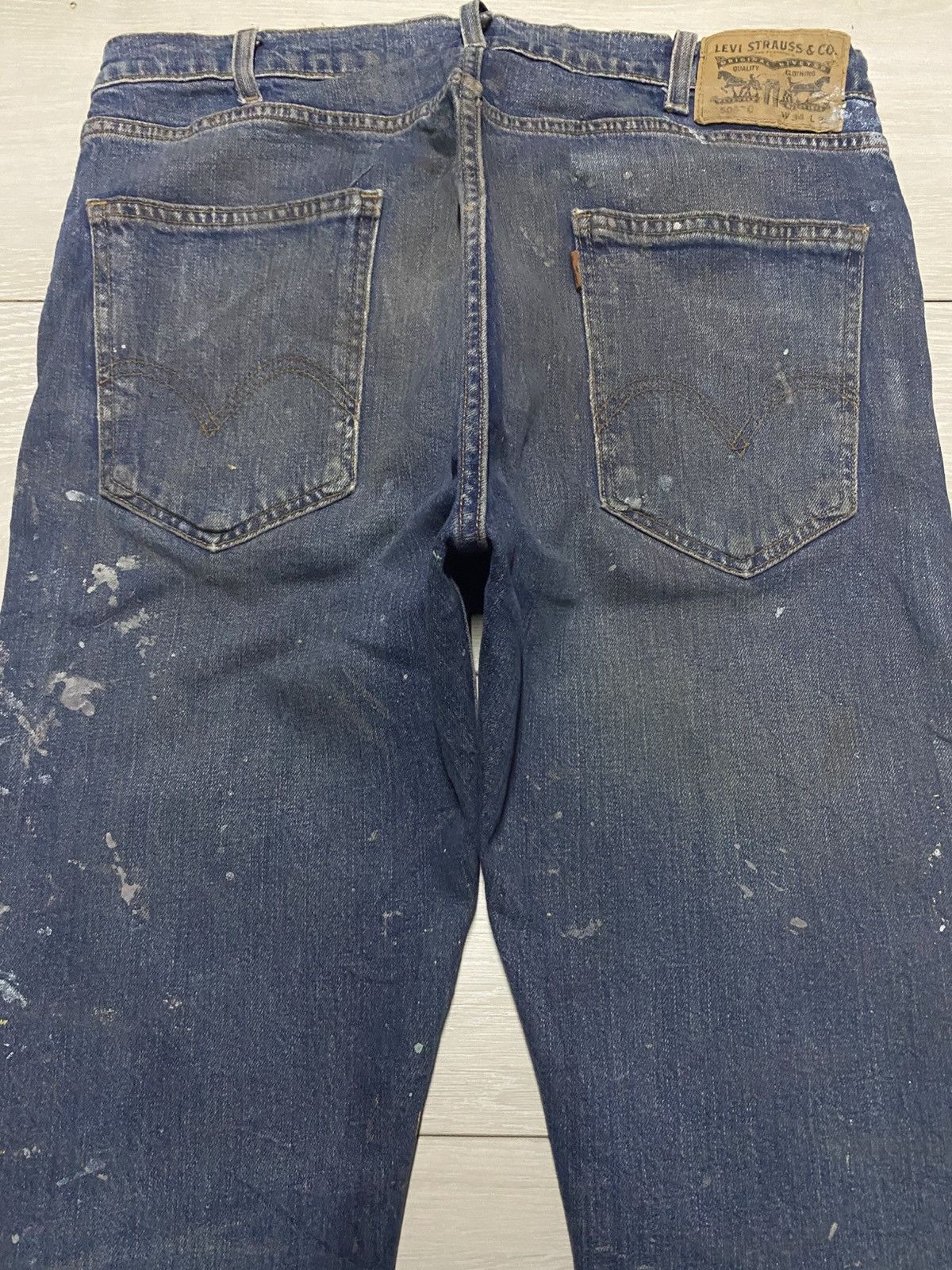 Levi's Vintage Levis 505 Y2K Paint Splatter Skinny Jeans Size US 33 - 4 Thumbnail
