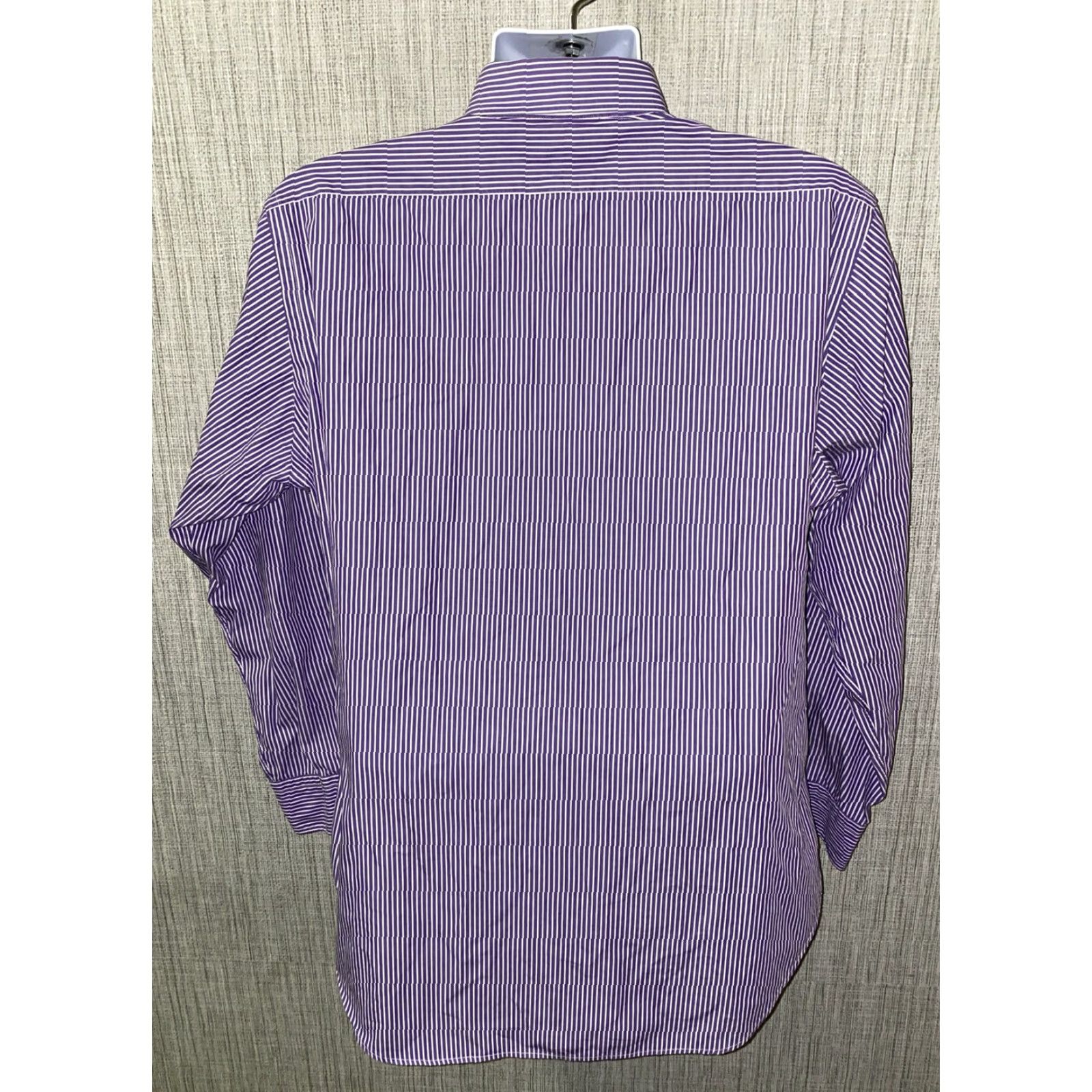 Polo Ralph Lauren Polo Ralph Lauren Striped Dress Shirt Mens 15.5 Purple/White Long Sleeve Button-Down Size 40R - 5 Thumbnail