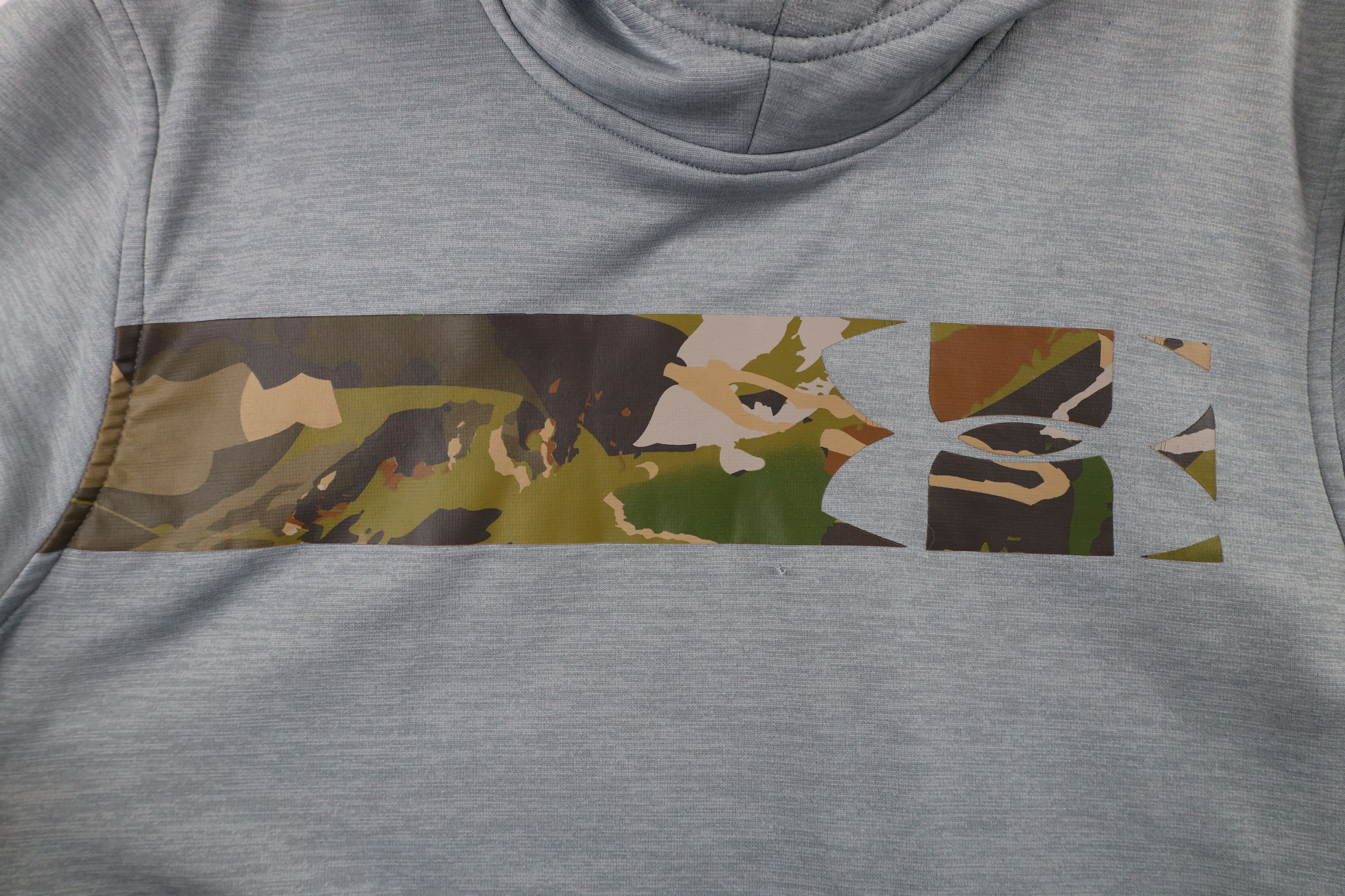 Under Armour × Vintage Under Armour Spell Out Camouflage Hoodie Sweatshirt Gray Size US M / EU 48-50 / 2 - 5 Thumbnail